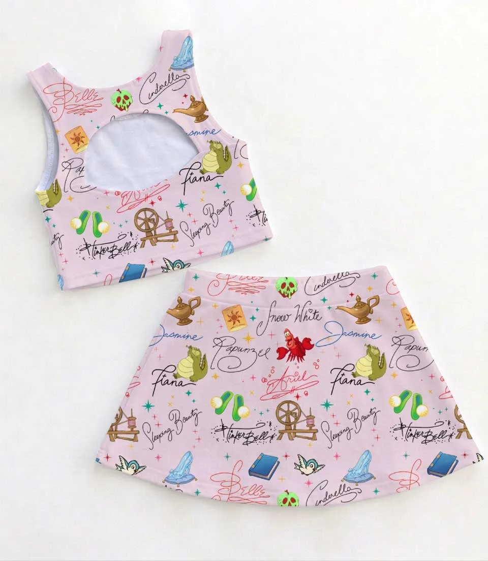 Women's Disney Magical Princess Water Activewear Set, Athletic Dress & Skort Outfit - Image 2