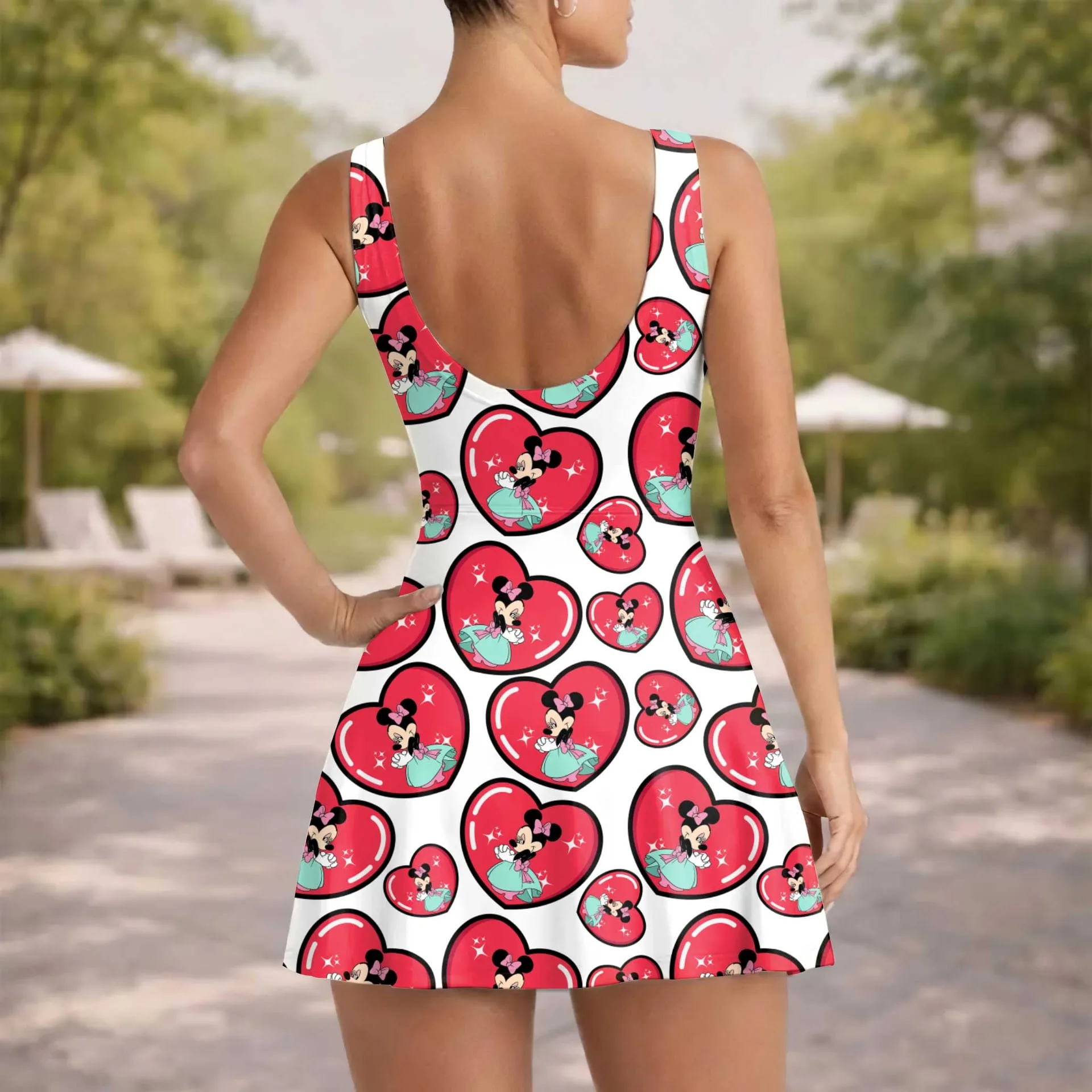 Girls Minnie Mouse Heart Tennis Dress Skirt, Family Matching Disney Outfit - Image 5