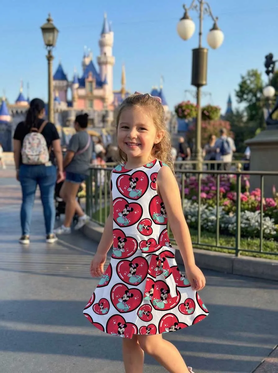 Girls Minnie Mouse Heart Tennis Dress Skirt, Family Matching Disney Outfit - Image 9