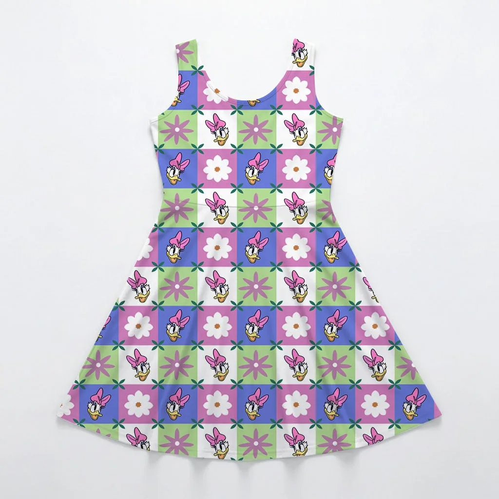 Daisy Duck Gingham Mommy & Me Dress, Mama Mini Floral Matching Outfit - Image 3