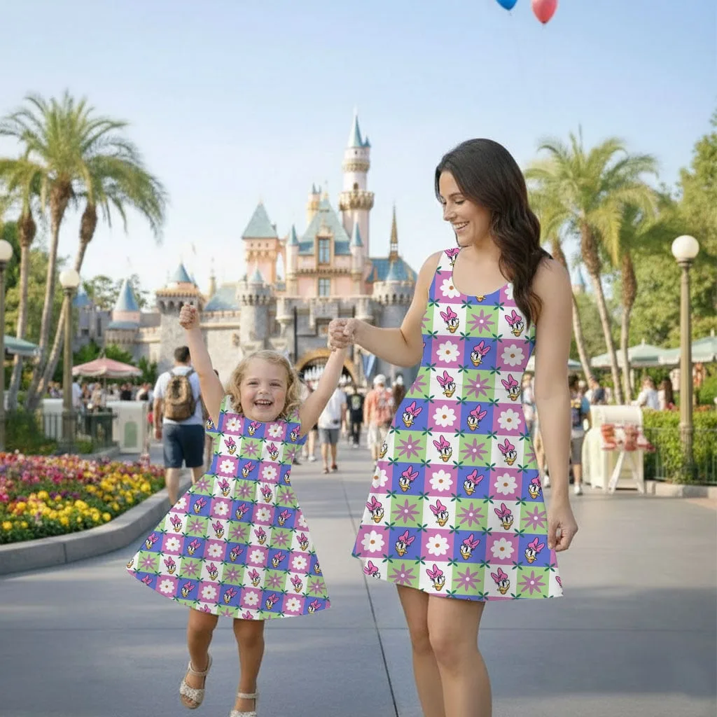 Daisy Duck Gingham Mommy & Me Dress, Mama Mini Floral Matching Outfit - Image 9