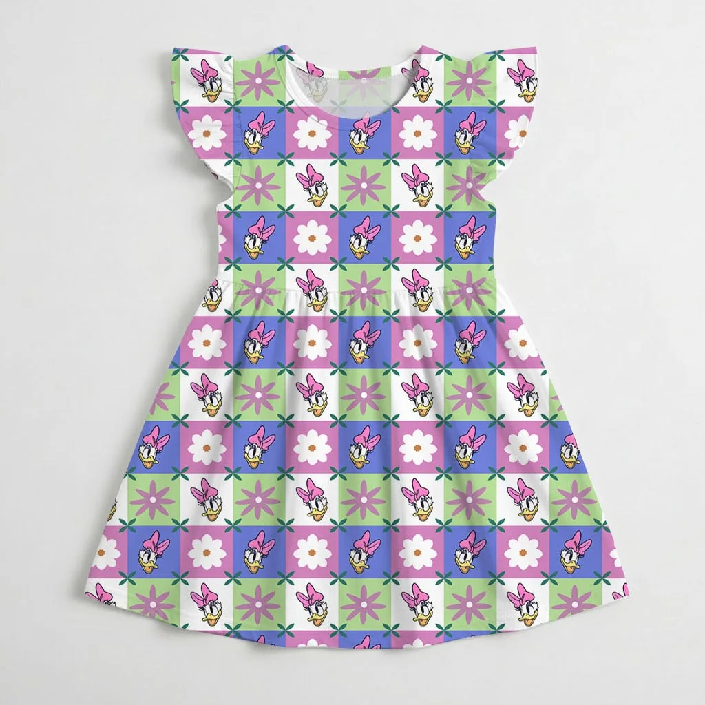 Daisy Duck Gingham Mommy & Me Dress, Mama Mini Floral Matching Outfit - Image 4