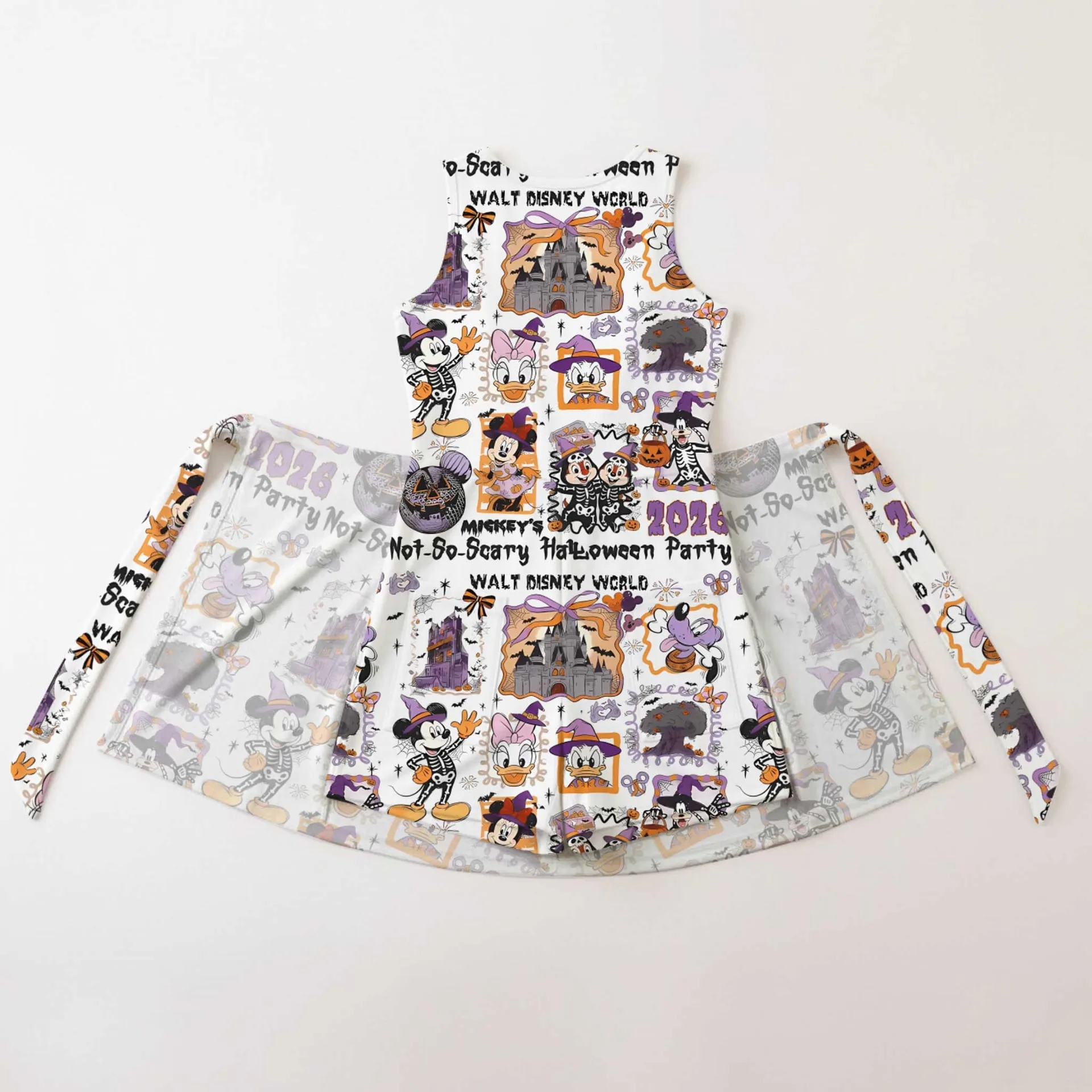 Girls Disney Halloween Portrait Tennis Dress Skirt, Family Matching Disney Outfit - Image 2