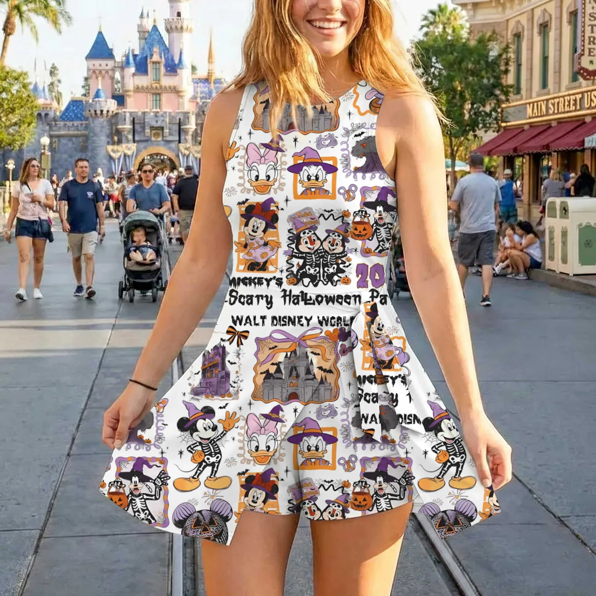 Girls Disney Halloween Portrait Tennis Dress Skirt, Family Matching Disney Outfit - Image 3