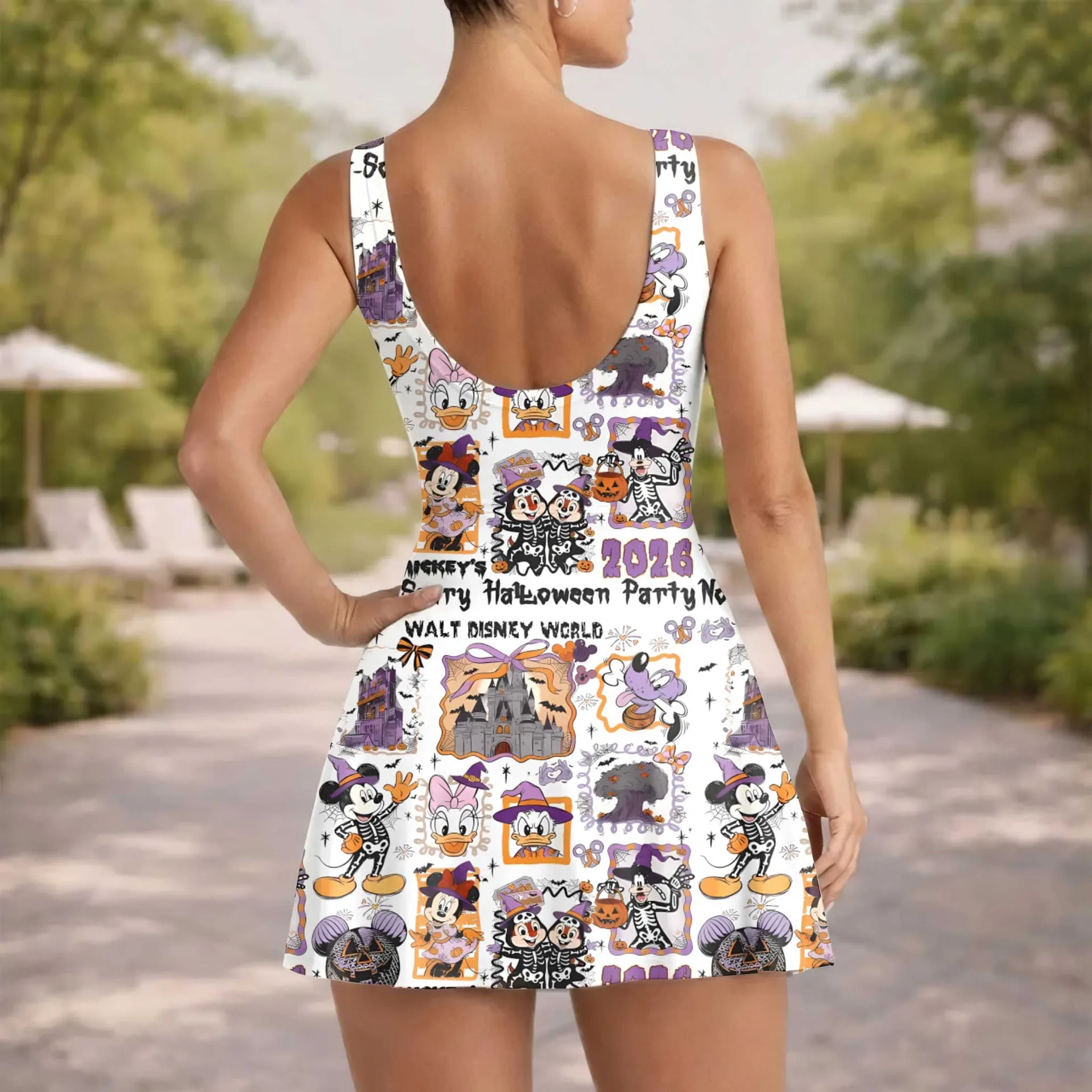 Girls Disney Halloween Portrait Tennis Dress Skirt, Family Matching Disney Outfit - Image 5