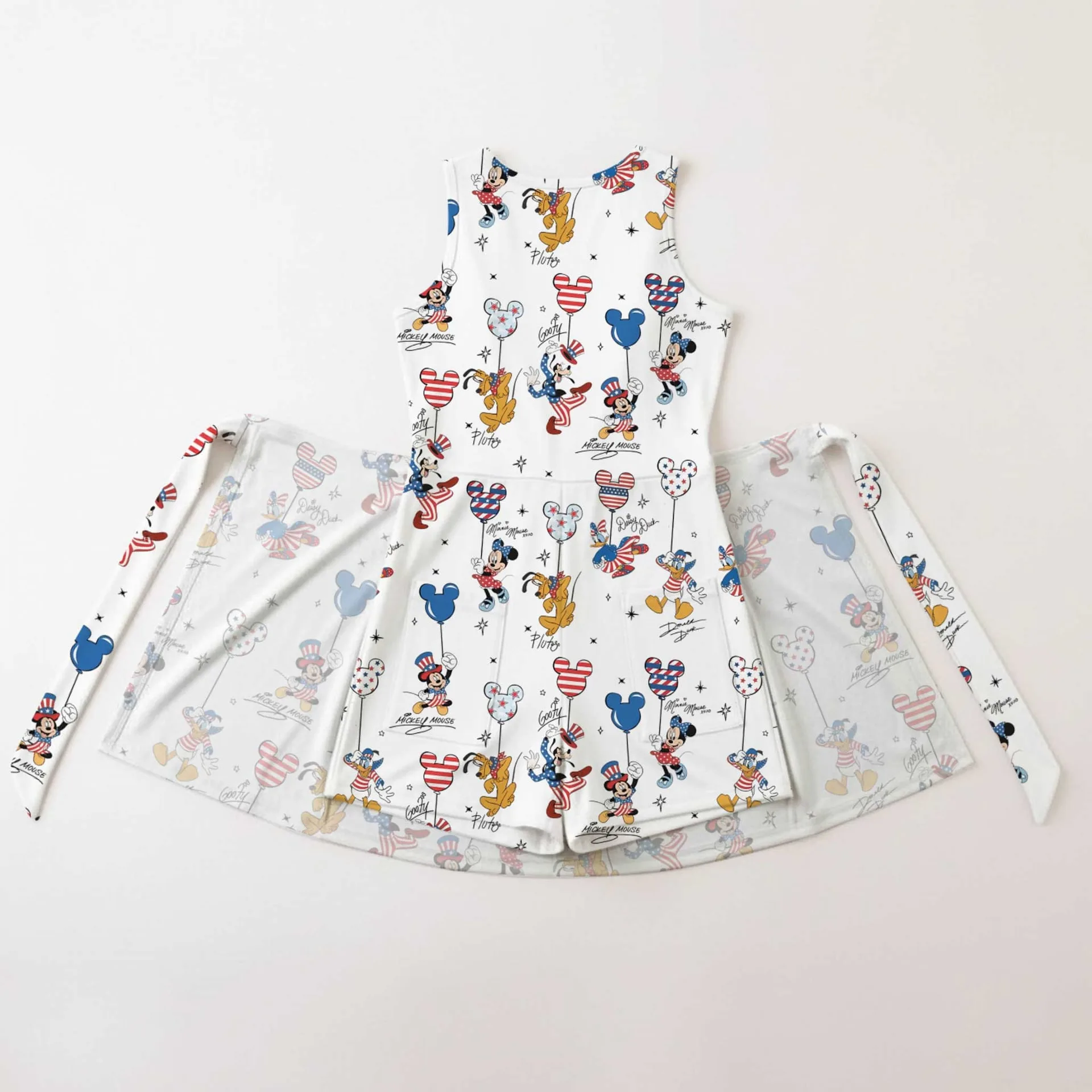 Girls Mickey Friends 4th Of July Tennis Dress Skirt, Family Matching Patriotic Outfit - Image 2