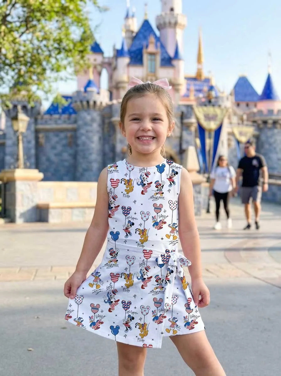 Girls Mickey Friends 4th Of July Tennis Dress Skirt, Family Matching Patriotic Outfit - Image 9