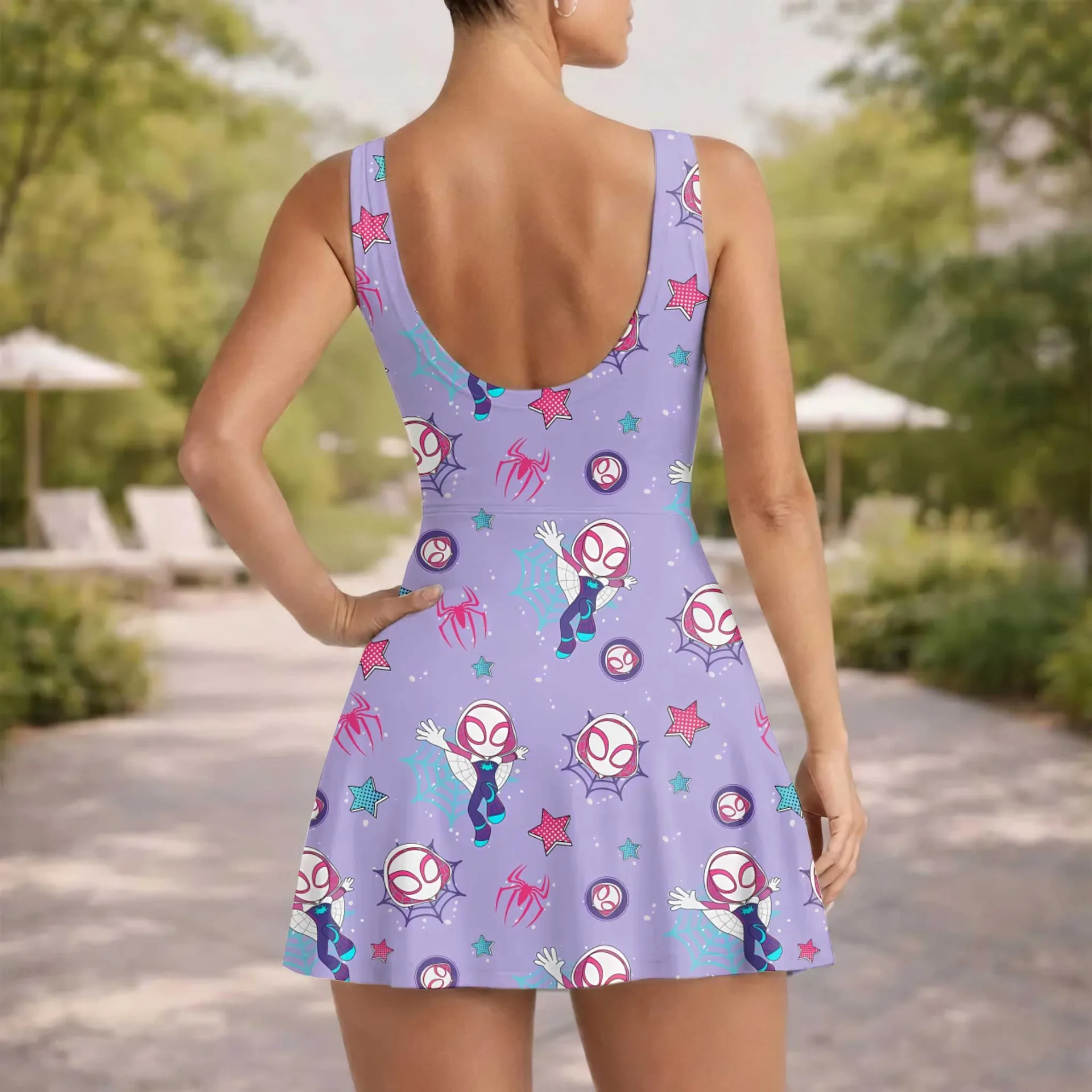 Girls Ghost Spider Tennis Dress Skirt, Family Matching Marvel Outfit - Image 5