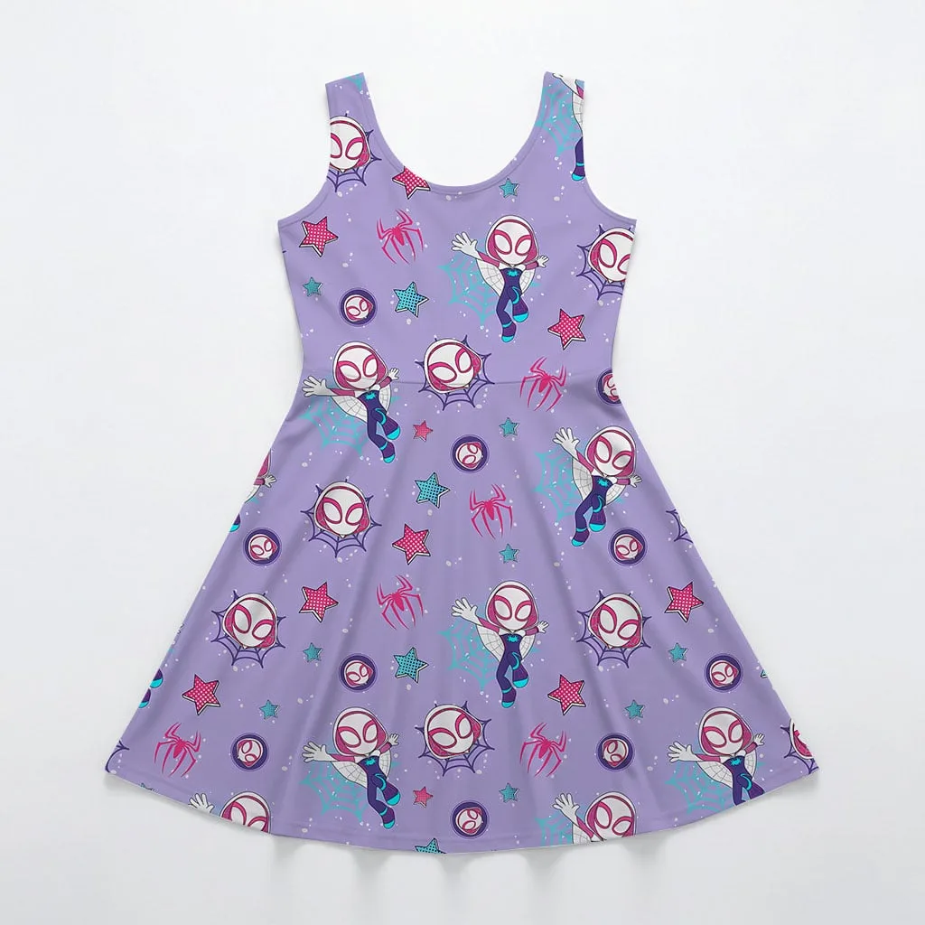 Ghost Spider Mommy & Me Dress, Mama Mini Superhero Matching Outfit - Image 3