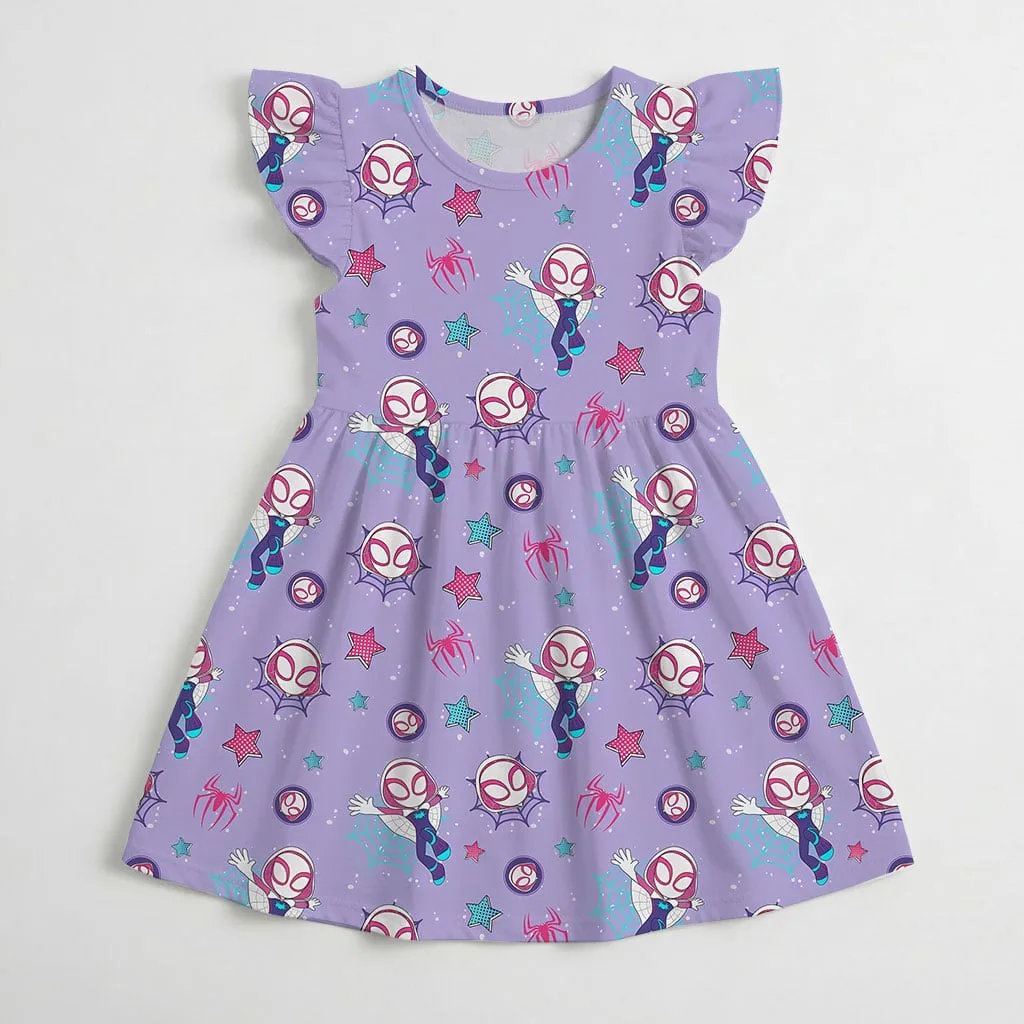 Ghost Spider Mommy & Me Dress, Mama Mini Superhero Matching Outfit - Image 4