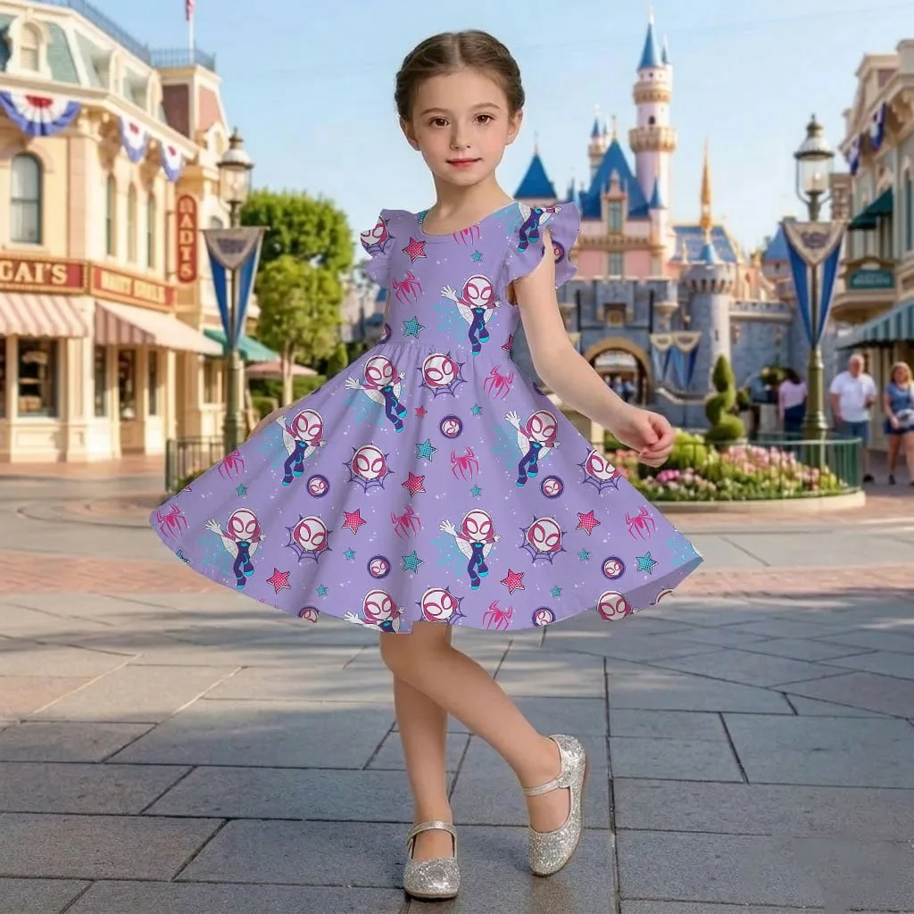 Ghost Spider Mommy & Me Dress, Mama Mini Superhero Matching Outfit - Image 6