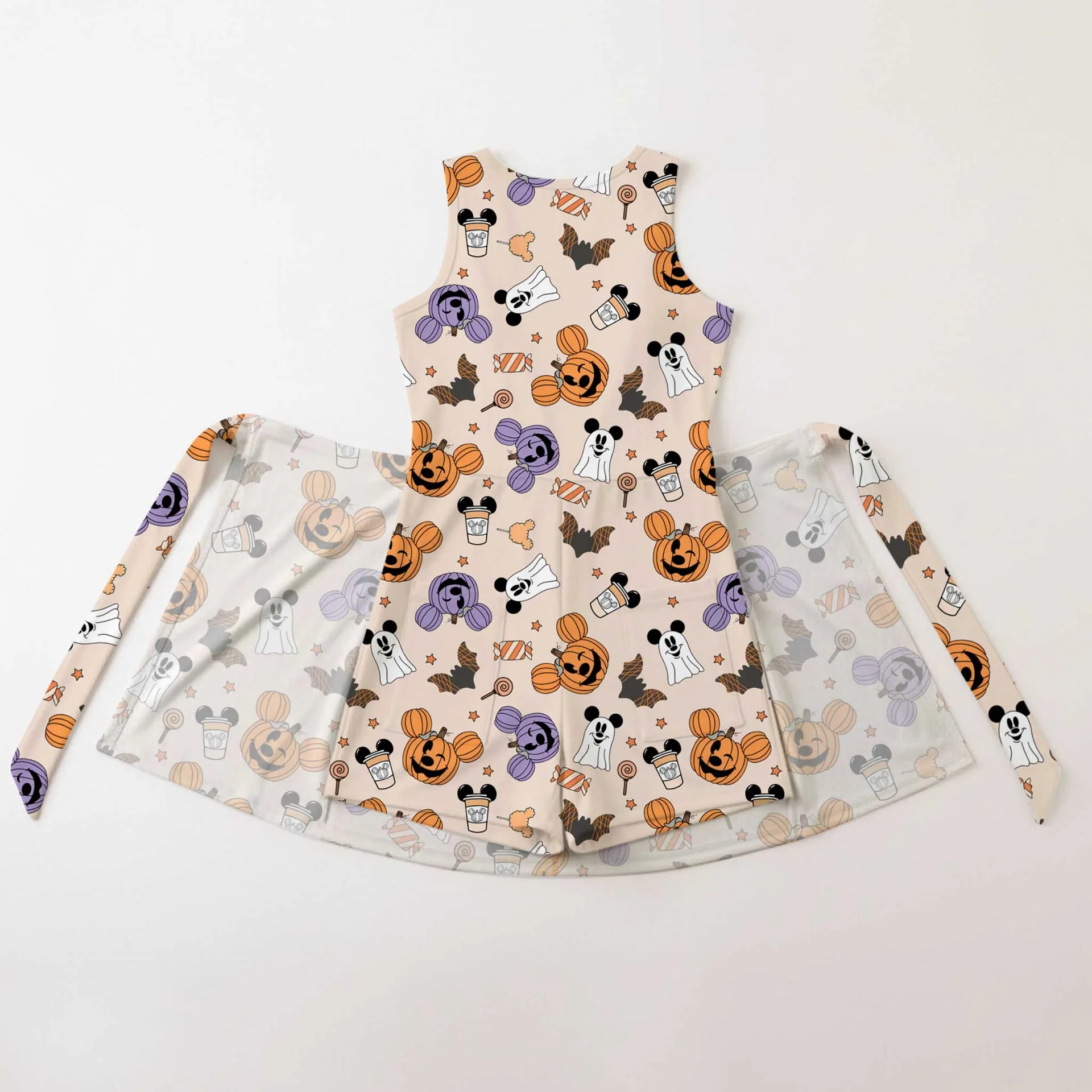 Girls Mickey Pumpkin Tennis Dress Skirt, Family Matching Halloween Outfit - Image 2