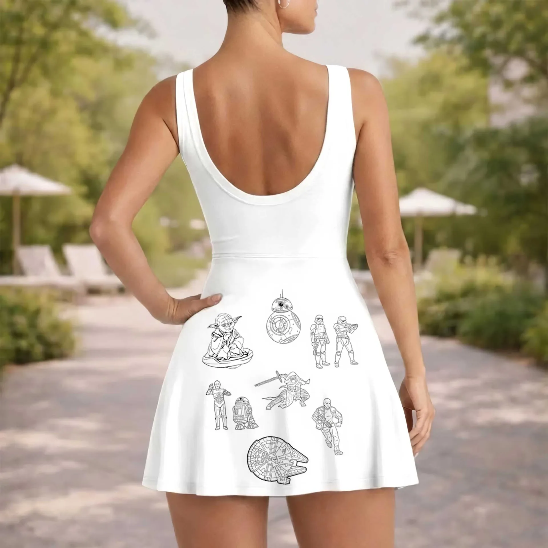 Girls Minimalist Star Wars Tennis Dress Skirt, Family Matching Galaxy Outfit - Image 5