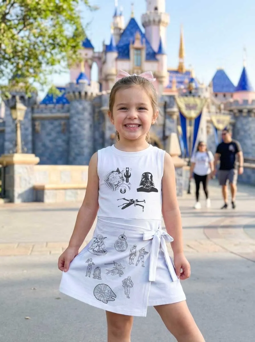 Girls Minimalist Star Wars Tennis Dress Skirt, Family Matching Galaxy Outfit - Image 6
