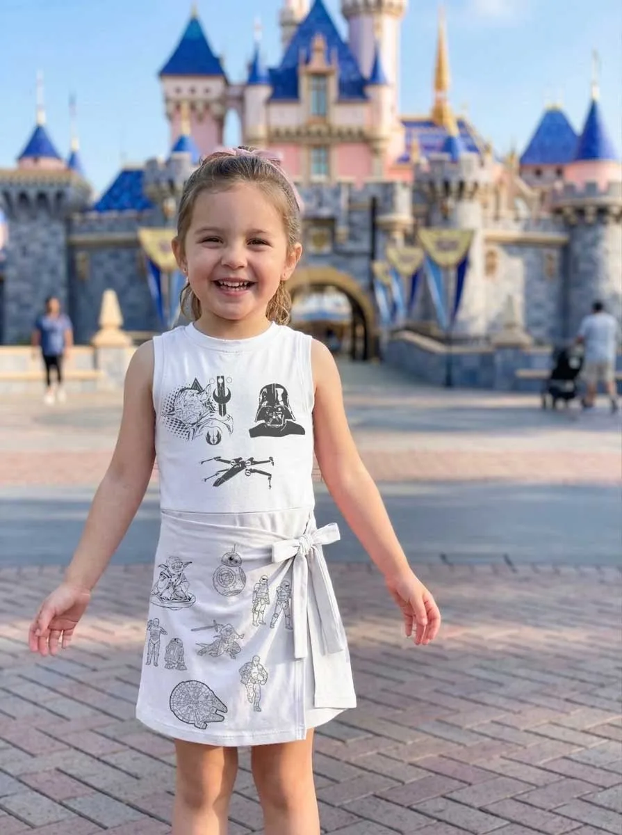Girls Minimalist Star Wars Tennis Dress Skirt, Family Matching Galaxy Outfit - Image 8