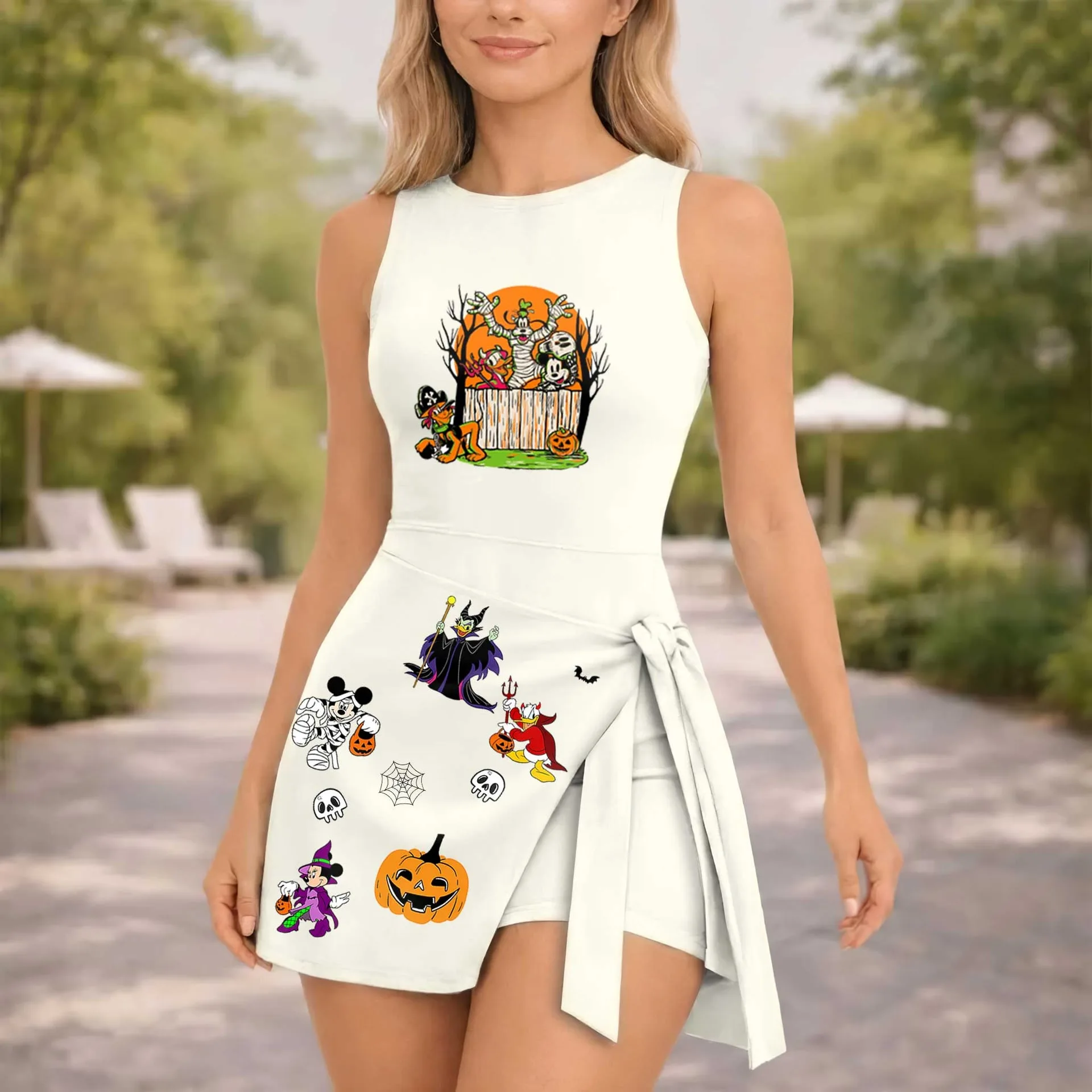 Girls Pumpkin Mickey and Friends Tennis Dress Skirt, Halloween Matching Outfit - Image 4