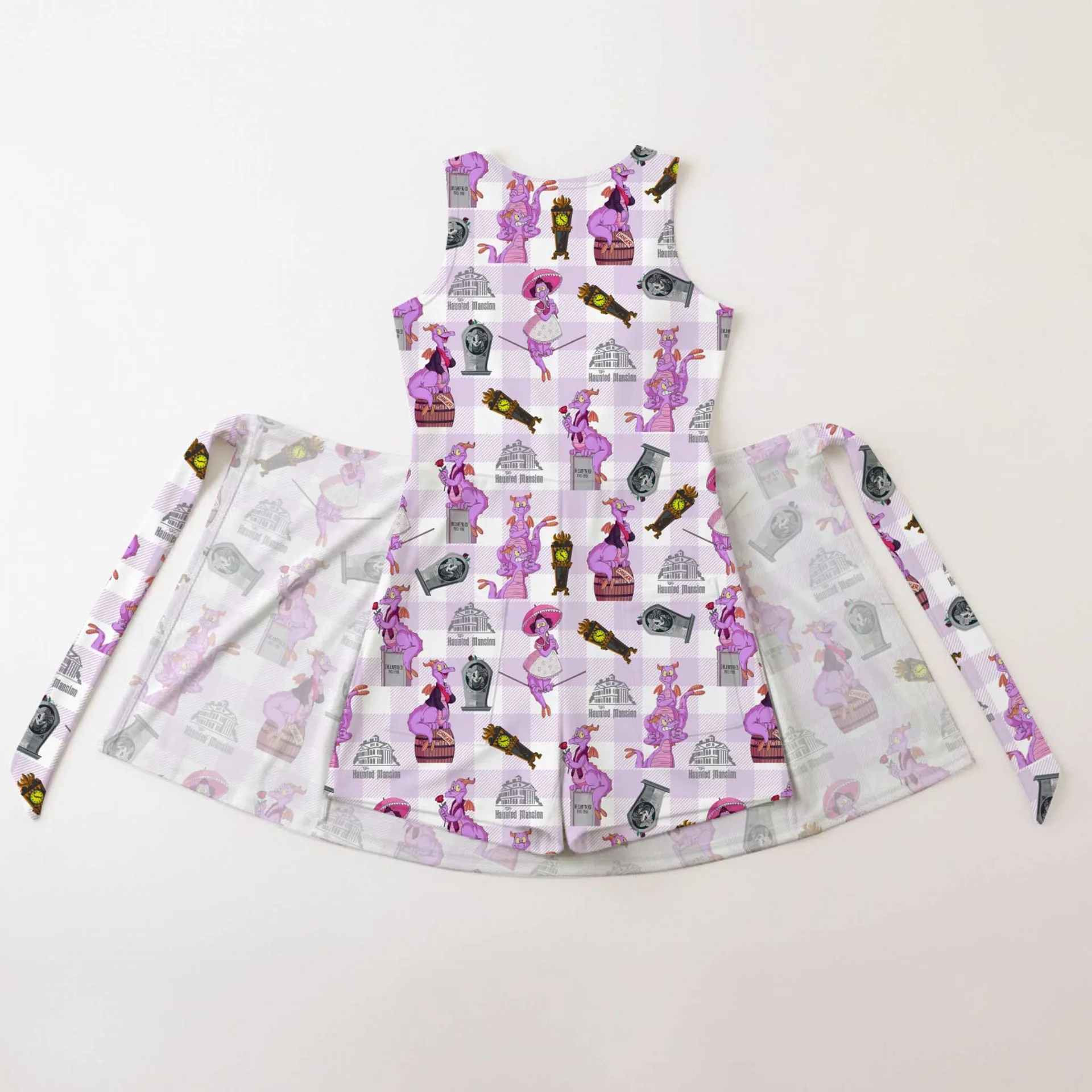 Girls Purple Checkerboard Figment Haunted Mansion Tennis Dress Skirt, Family Matching Disney Outfit - Image 2