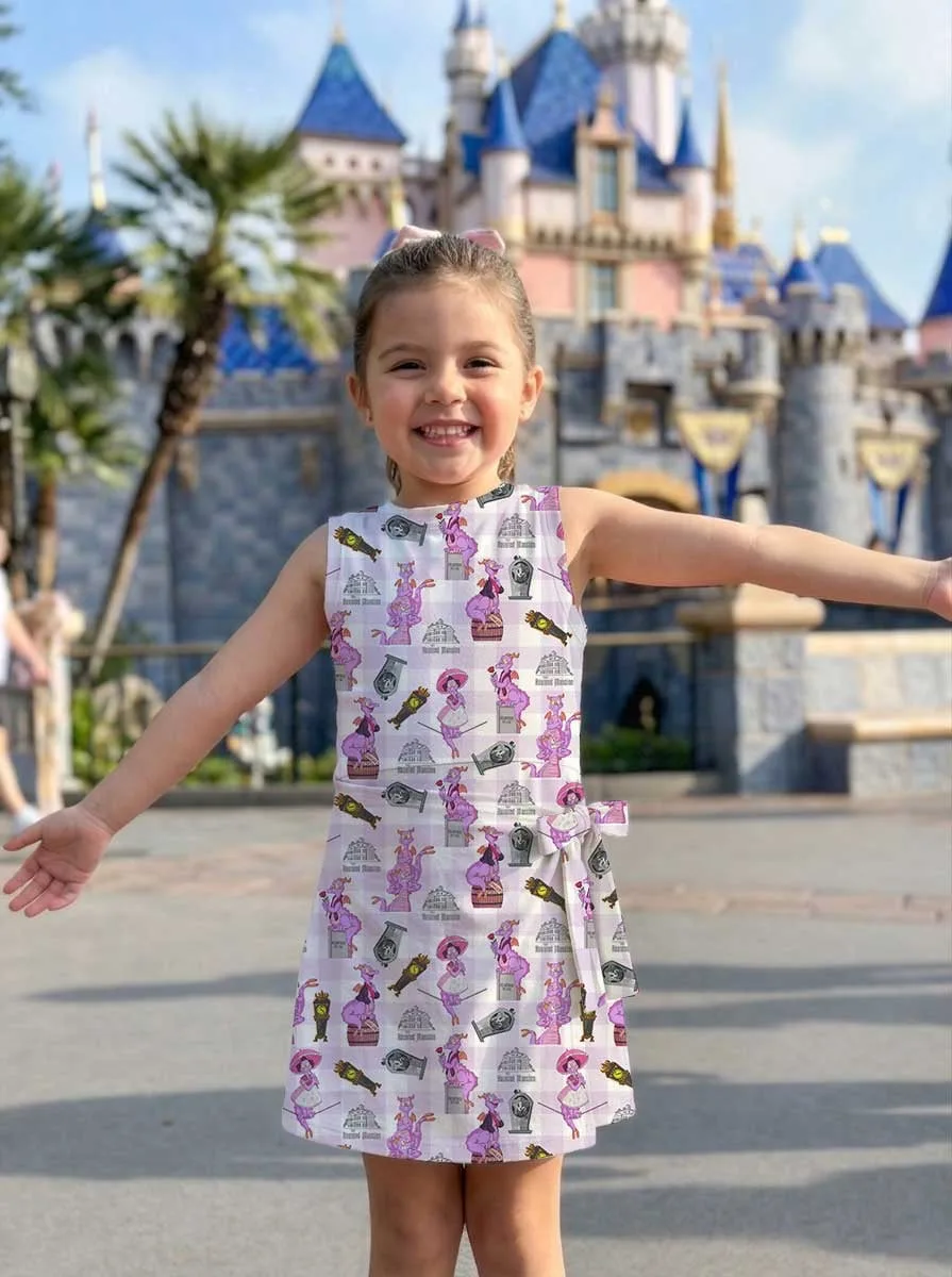 Girls Purple Checkerboard Figment Haunted Mansion Tennis Dress Skirt, Family Matching Disney Outfit - Image 7