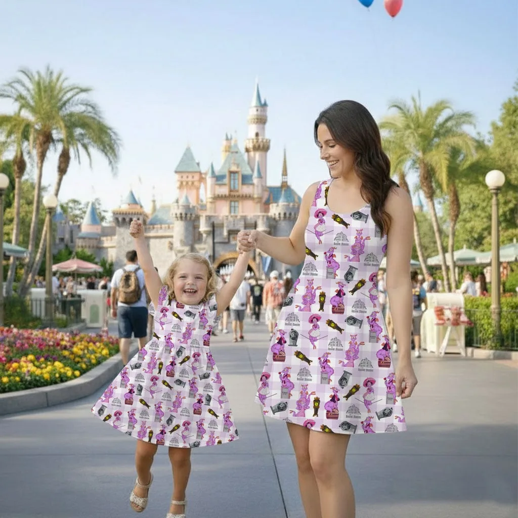 Figment Purple Plaid Mommy & Me Dress, Mama Mini Disney Matching Outfit - Image 2