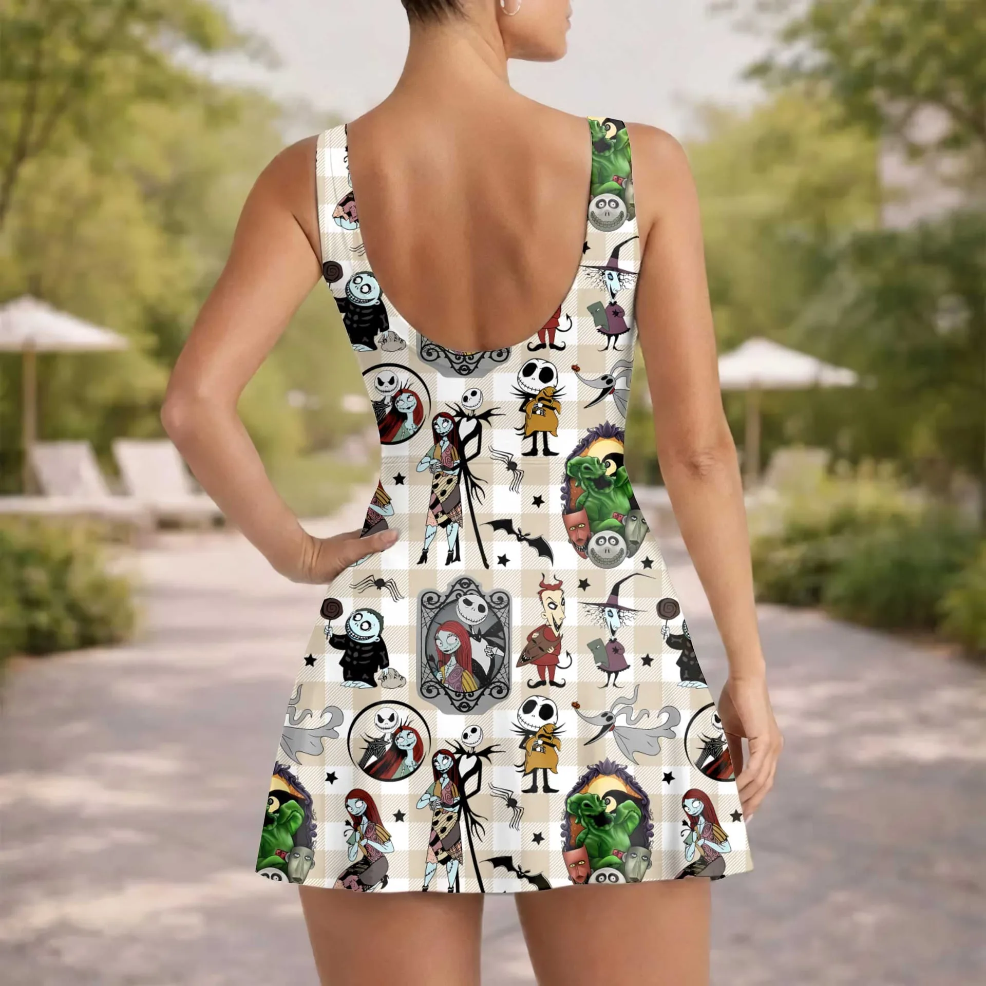 Girls Nightmare Before Christmas Tennis Dress Skirt, Family Matching Disney Halloween Outfit - Image 5
