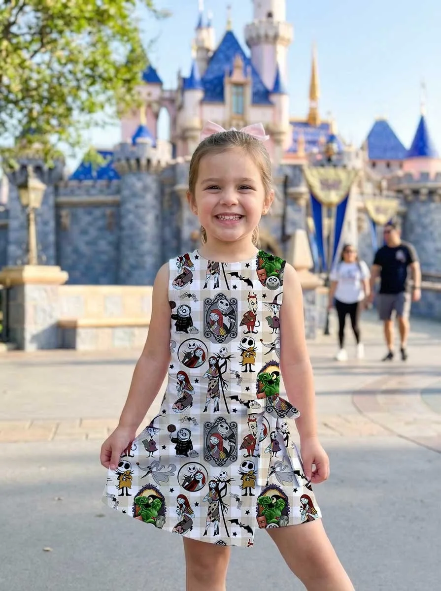 Girls Nightmare Before Christmas Tennis Dress Skirt, Family Matching Disney Halloween Outfit - Image 6