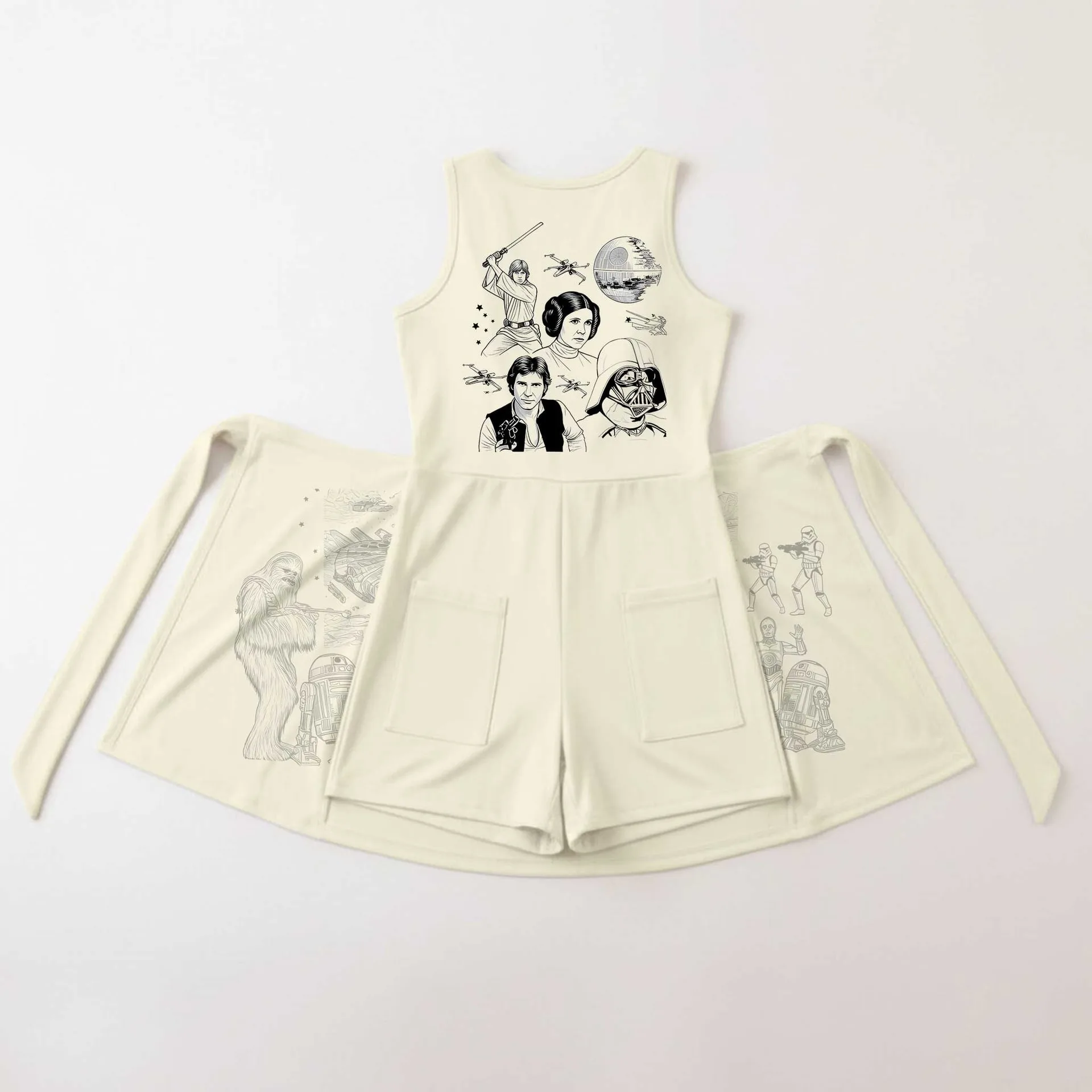 Girls Neutral Star Wars Tennis Dress Skirt, Family Matching Galaxy Outfit - Image 2