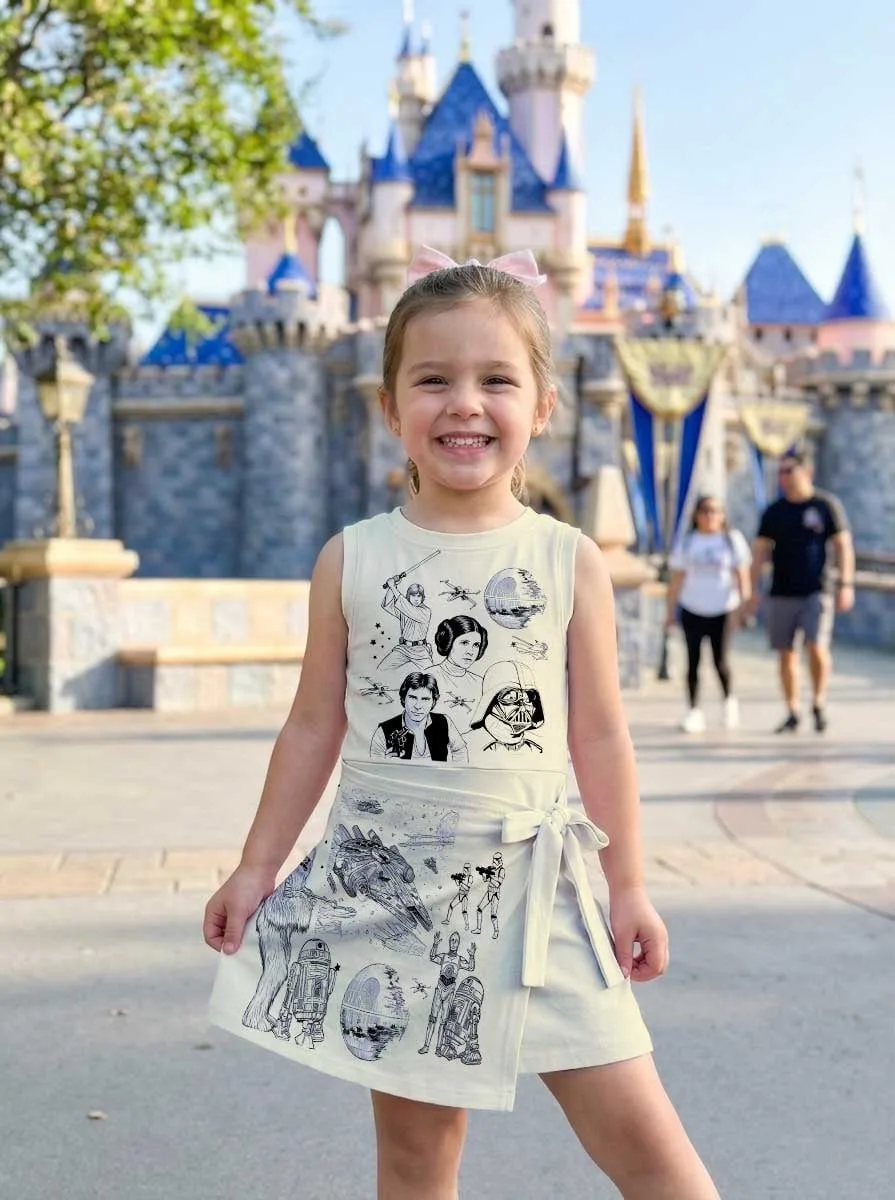 Girls Neutral Star Wars Tennis Dress Skirt, Family Matching Galaxy Outfit - Image 6