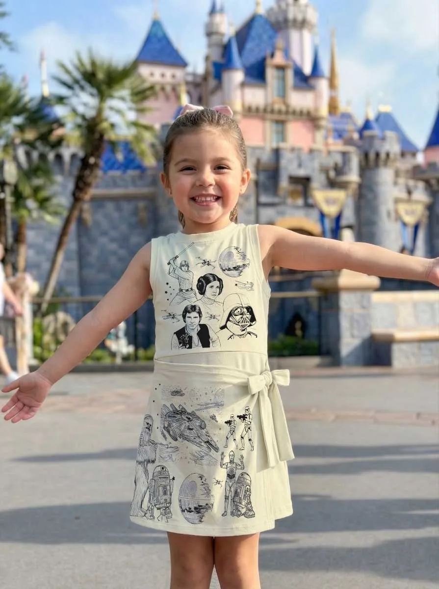 Girls Neutral Star Wars Tennis Dress Skirt, Family Matching Galaxy Outfit - Image 7