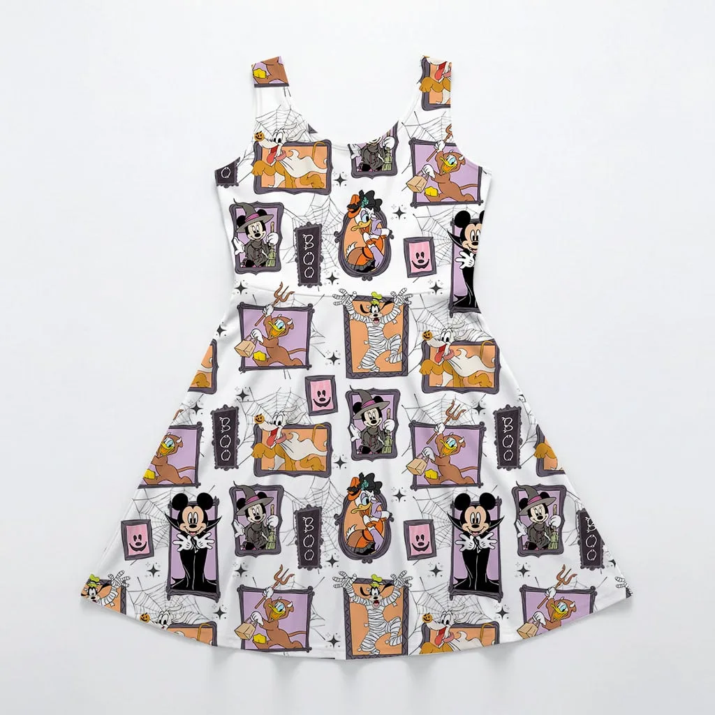 Mickey and Friends Halloween Portrait Mommy & Me Dress, Mama Mini Spooky Matching Outfit - Image 2