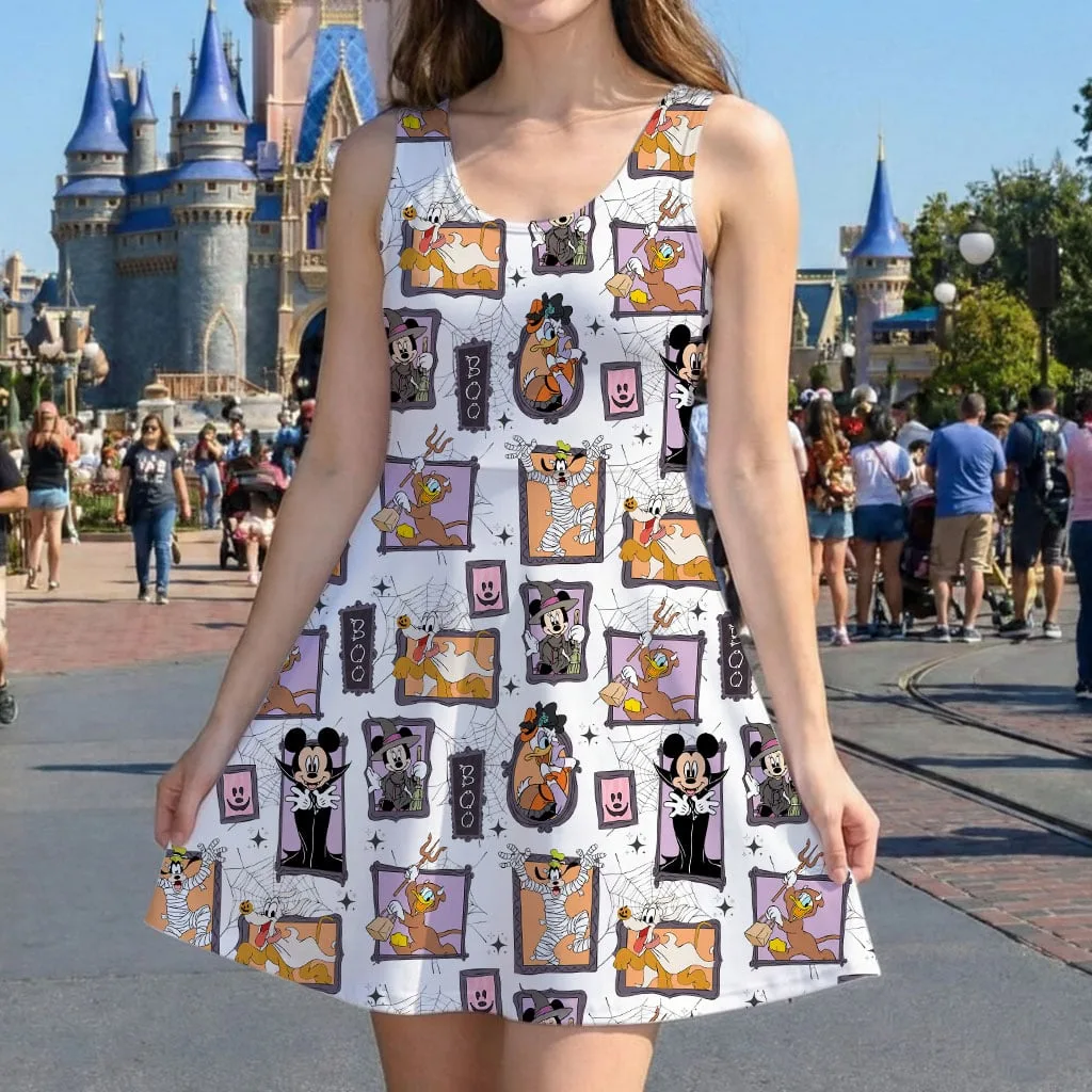 Mickey and Friends Halloween Portrait Mommy & Me Dress, Mama Mini Spooky Matching Outfit - Image 5