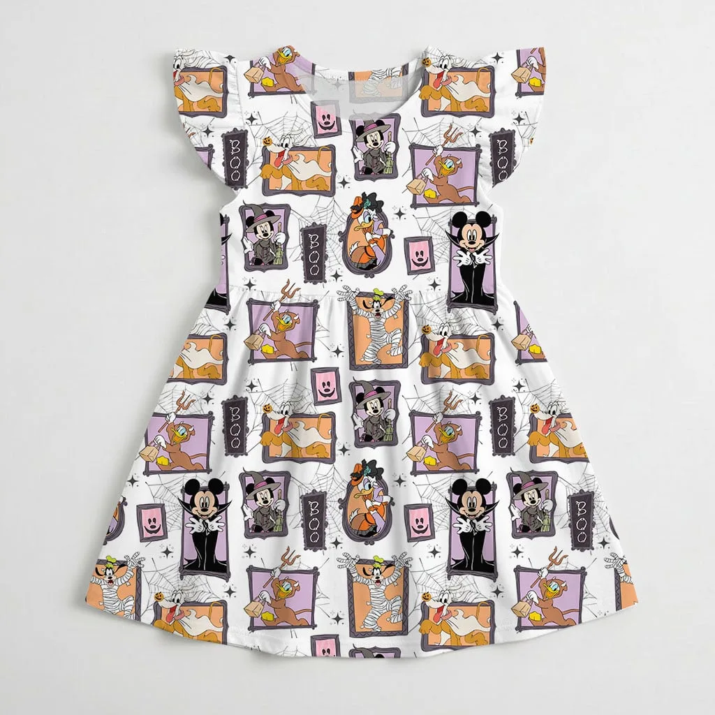 Mickey and Friends Halloween Portrait Mommy & Me Dress, Mama Mini Spooky Matching Outfit - Image 3