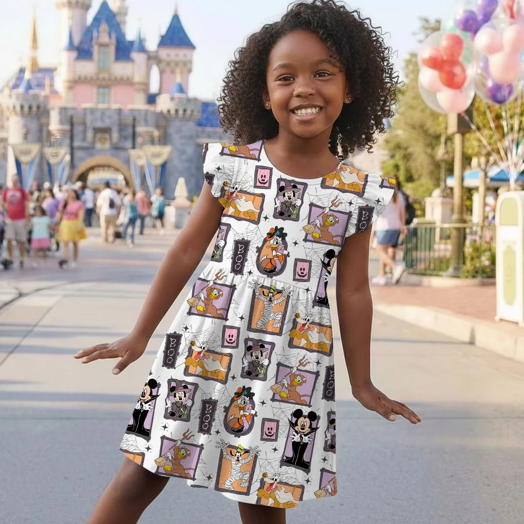 Mickey and Friends Halloween Portrait Mommy & Me Dress, Mama Mini Spooky Matching Outfit - Image 9