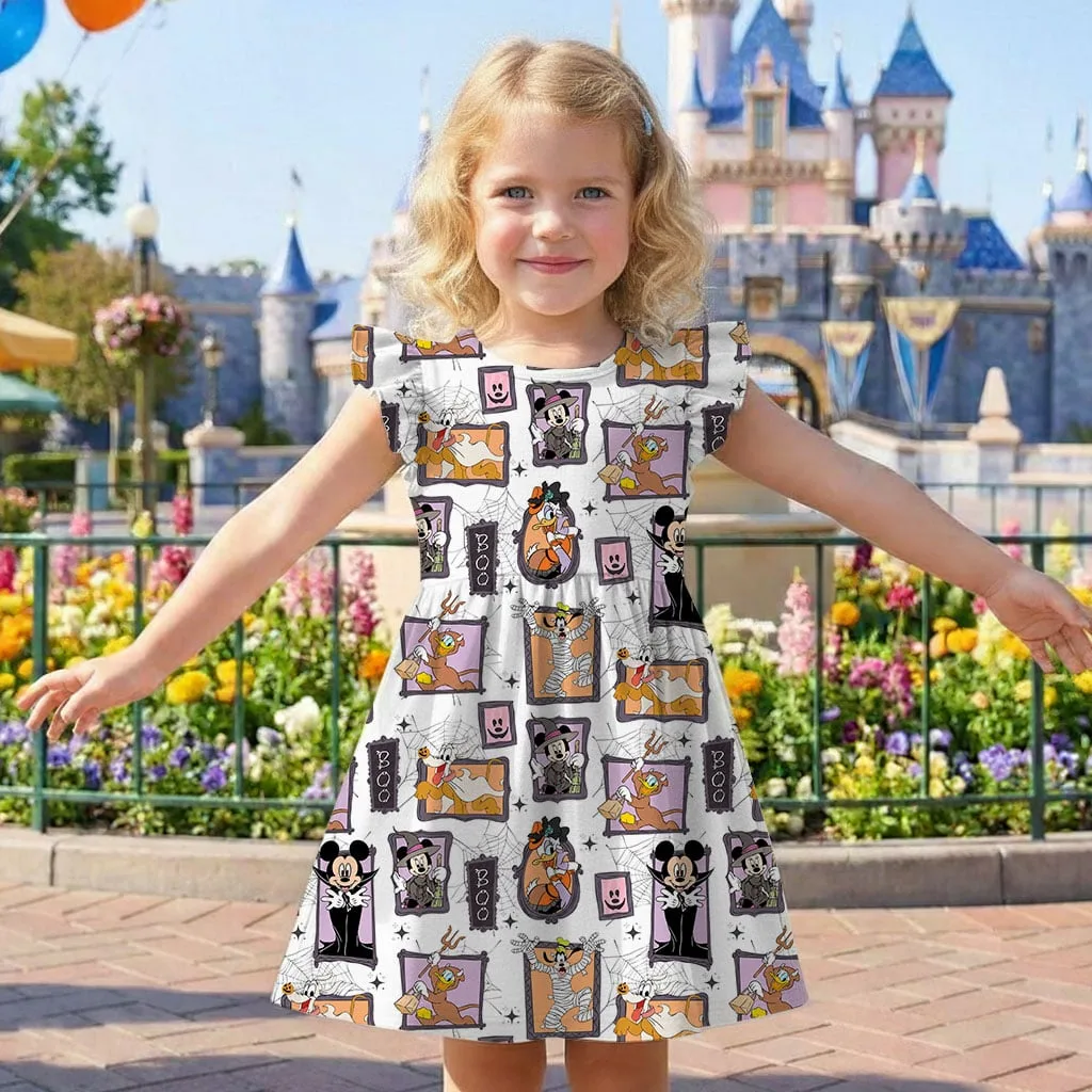 Mickey and Friends Halloween Portrait Mommy & Me Dress, Mama Mini Spooky Matching Outfit - Image 6