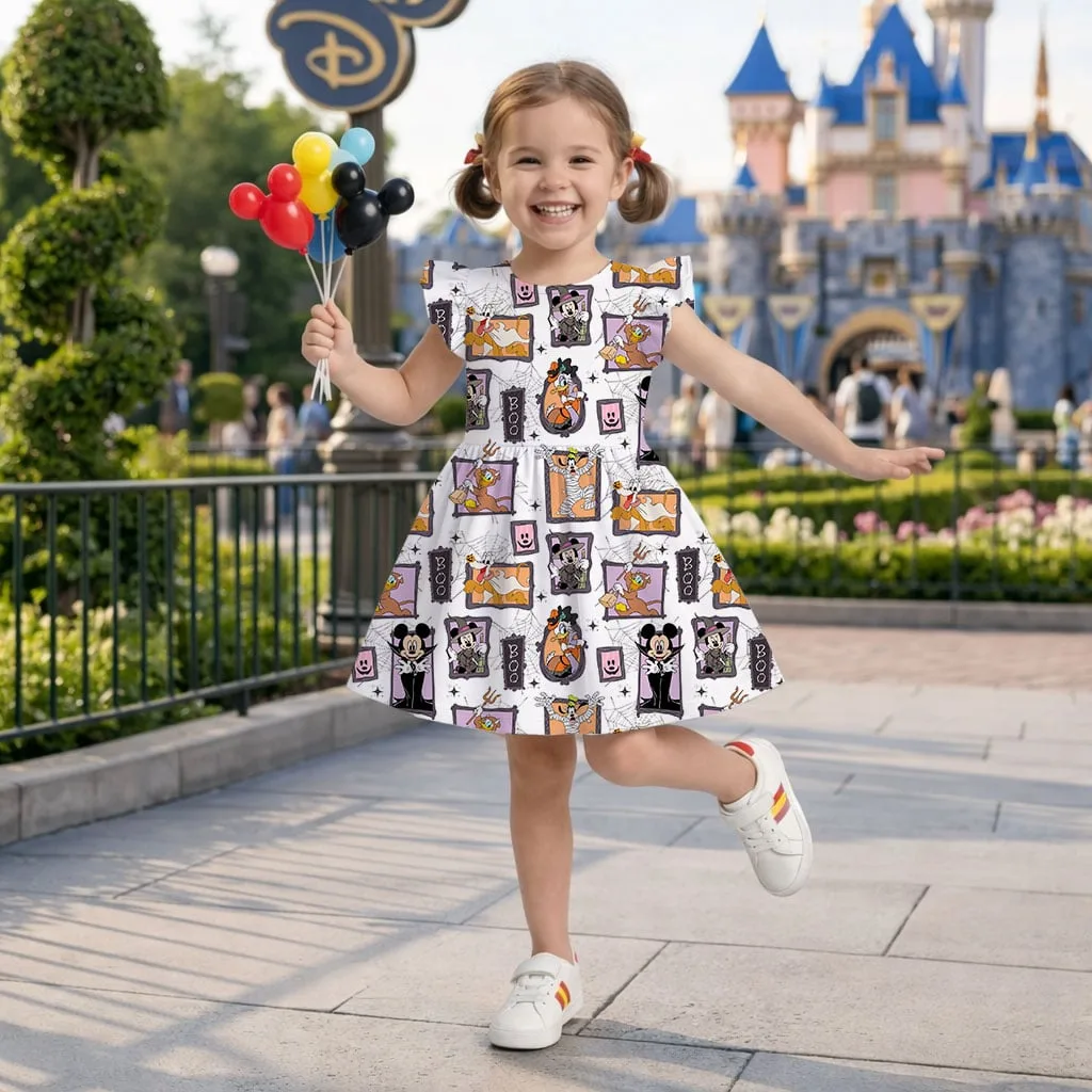 Mickey and Friends Halloween Portrait Mommy & Me Dress, Mama Mini Spooky Matching Outfit - Image 7