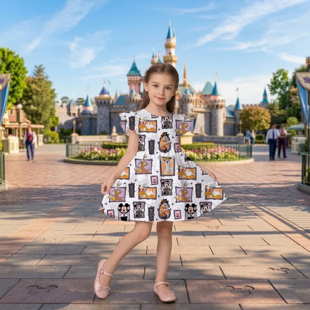 Mickey and Friends Halloween Portrait Mommy & Me Dress, Mama Mini Spooky Matching Outfit - Image 8