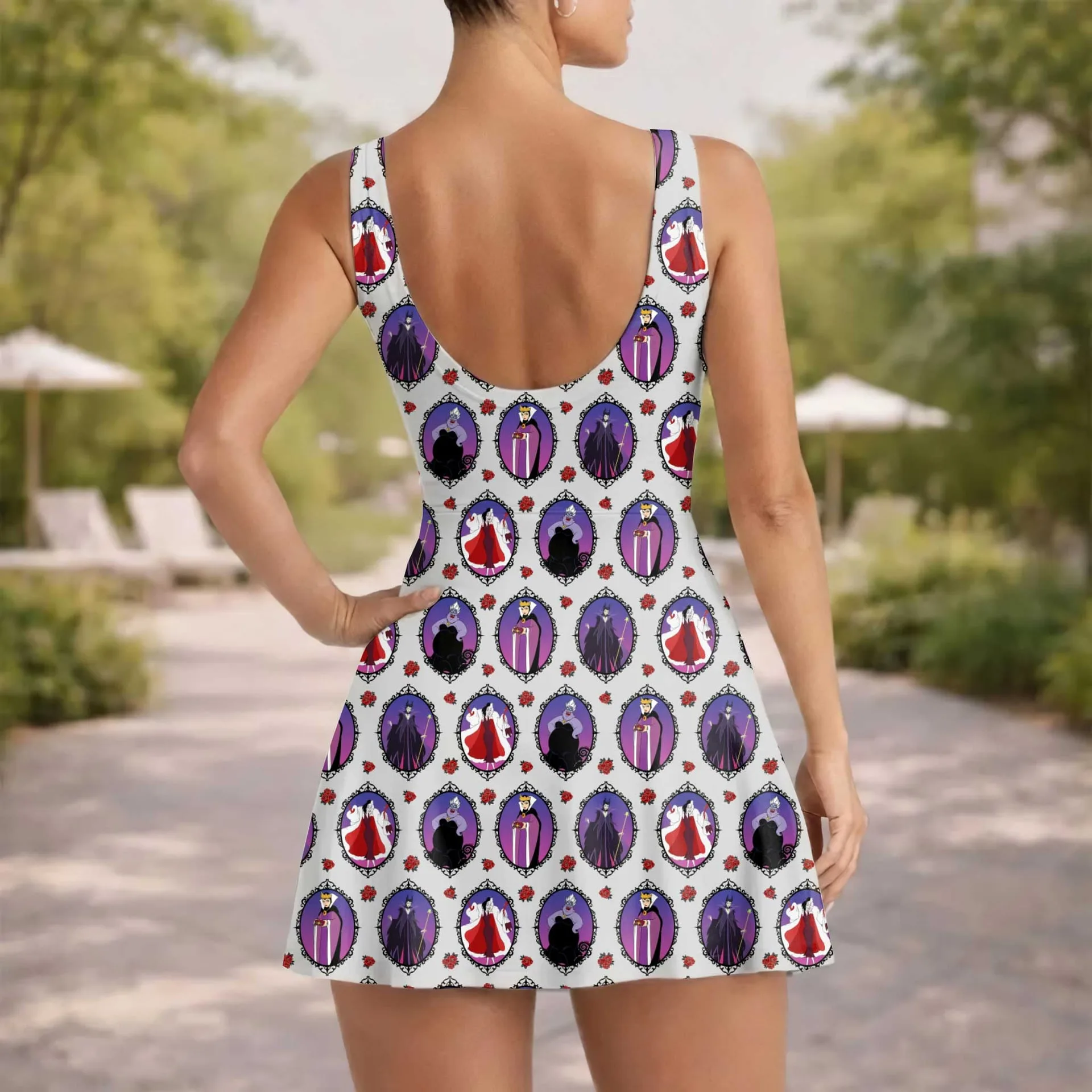 Girls Disney Villains Mirror Tennis Dress Skirt, Family Matching Disney Outfit - Image 5