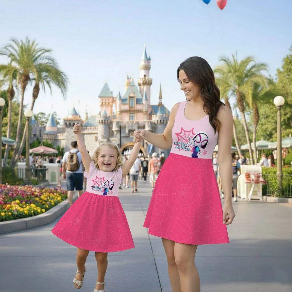 Marvel Ghost Spider Mommy & Me Dress, Mama Mini Superhero Matching Outfit - Image 2