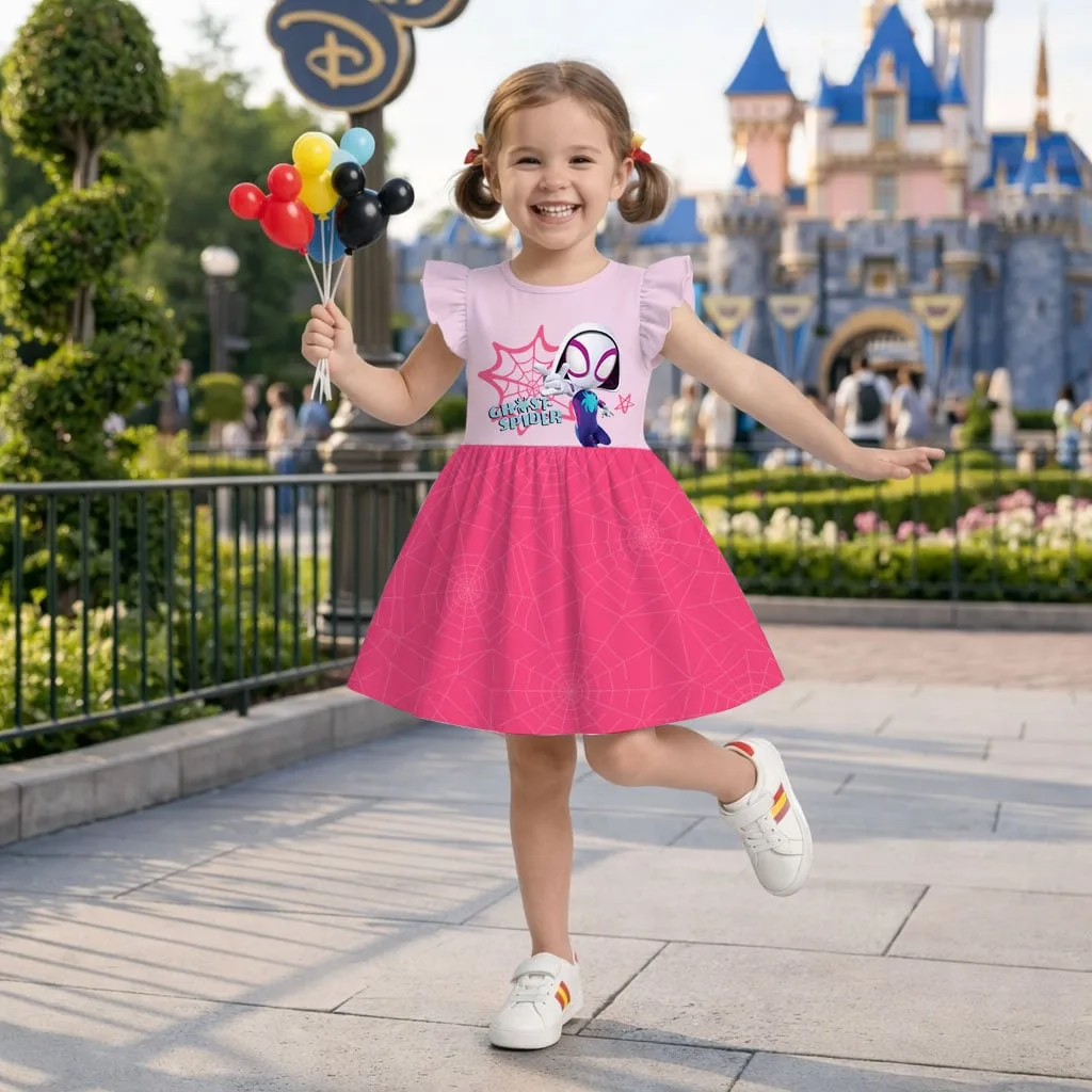 Marvel Ghost Spider Mommy & Me Dress, Mama Mini Superhero Matching Outfit - Image 9