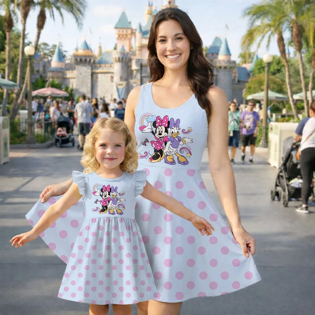 Minnie Mouse Daisy Duck Polka Dot Mommy & Me Dress, Mama Mini Family Matching Outfit - Image 2