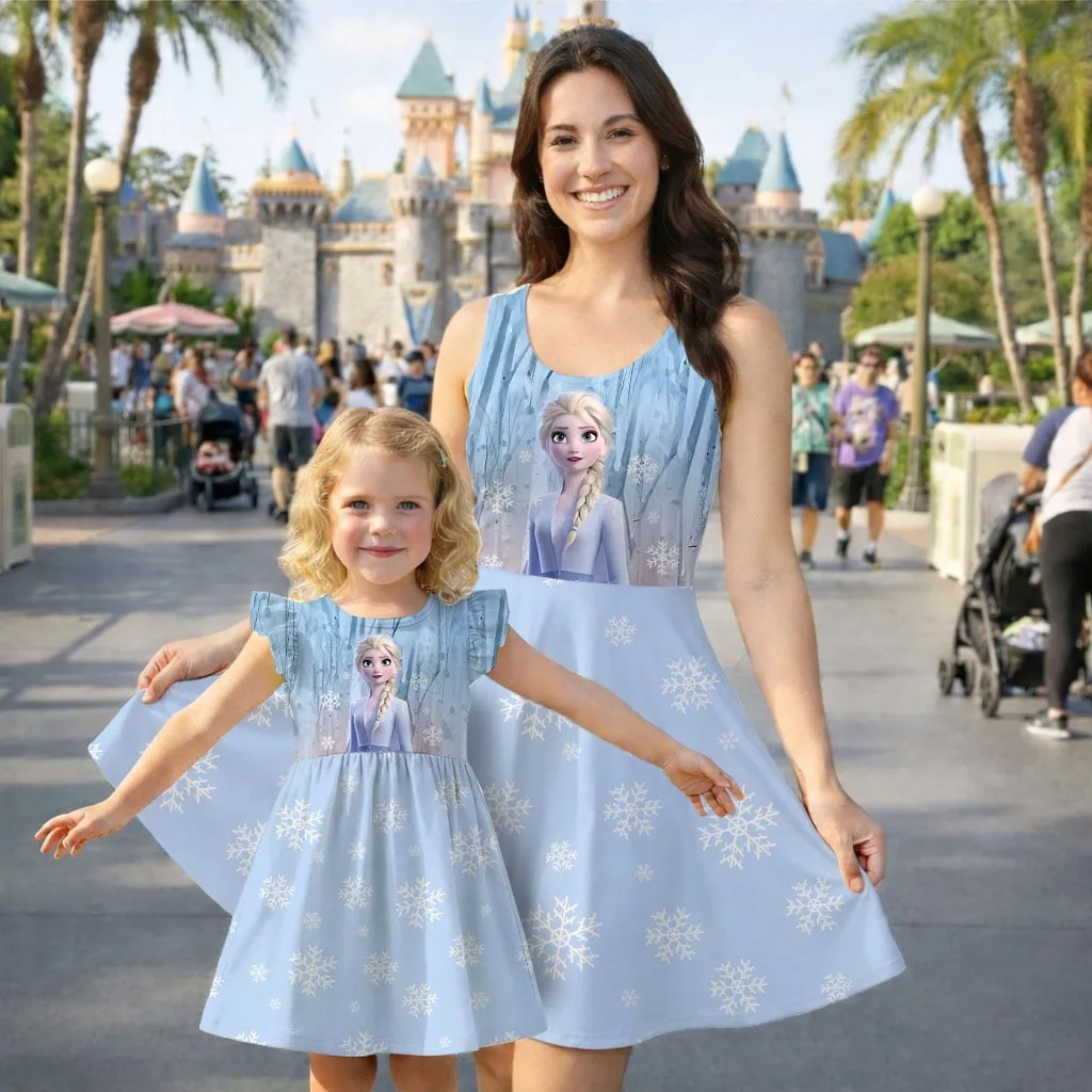Disney Frozen Elsa Mommy & Me Dress, Mama Mini Family Matching Outfit - Image 2