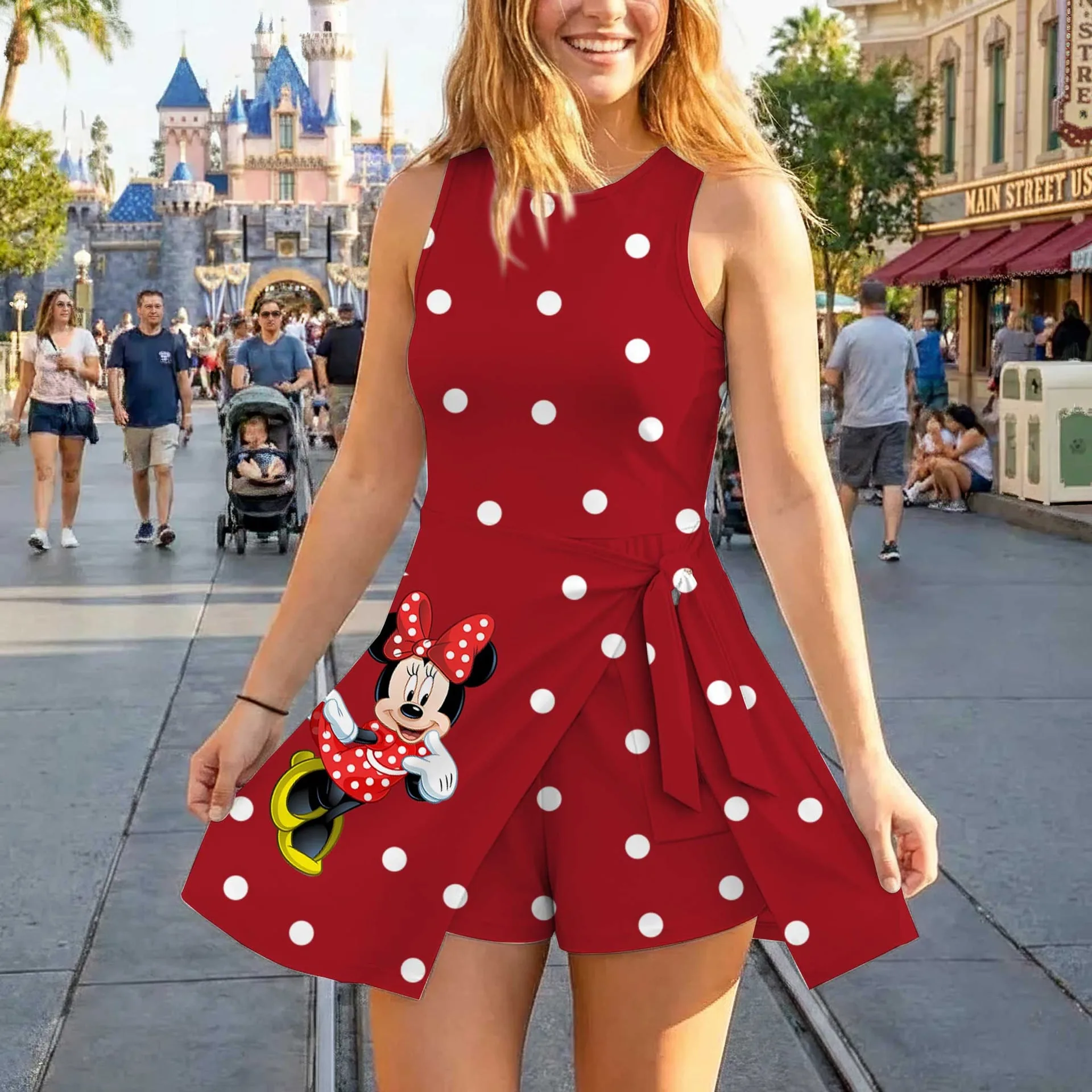 Minnie Red Dot Tennis Dress Skirt, Polka Christmas Matching Disney Outfit - Image 3