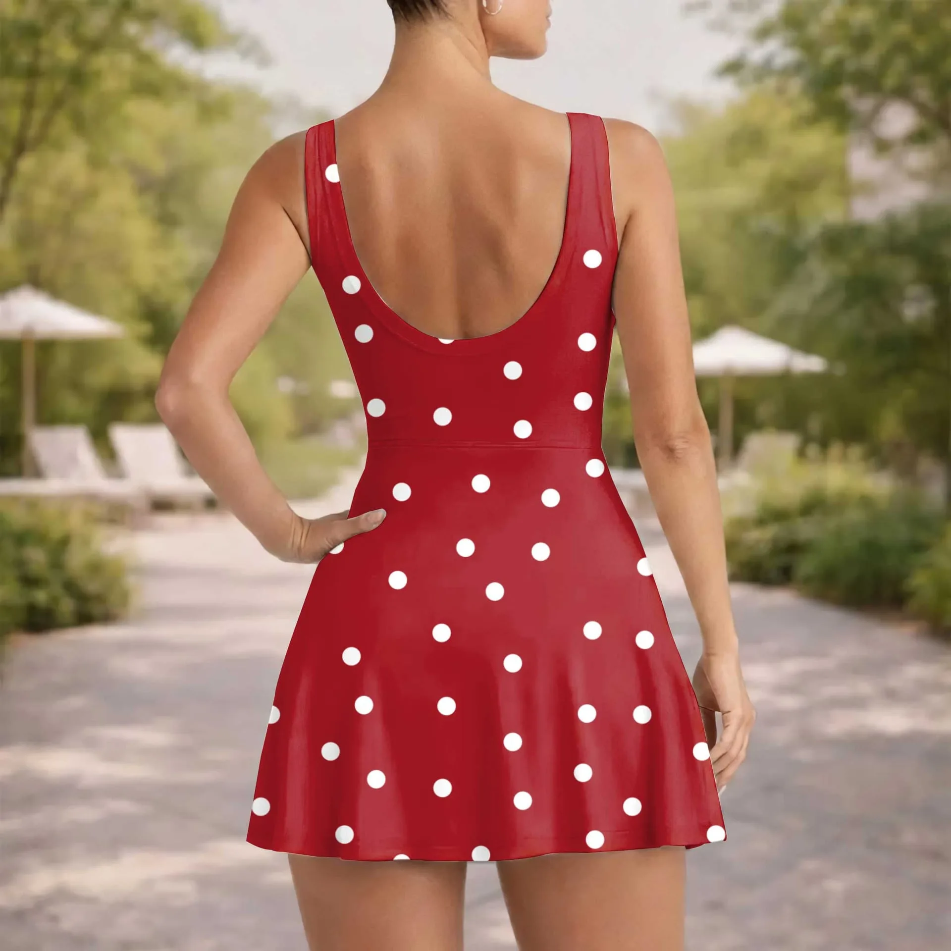 Minnie Red Dot Tennis Dress Skirt, Polka Christmas Matching Disney Outfit - Image 5