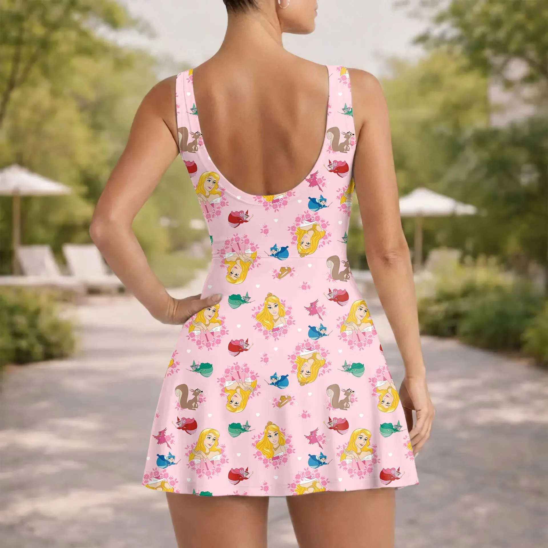 Girls Sleeping Beauty Forest Friends Tennis Dress Skirt, Family Matching Disney Outfit - Image 4
