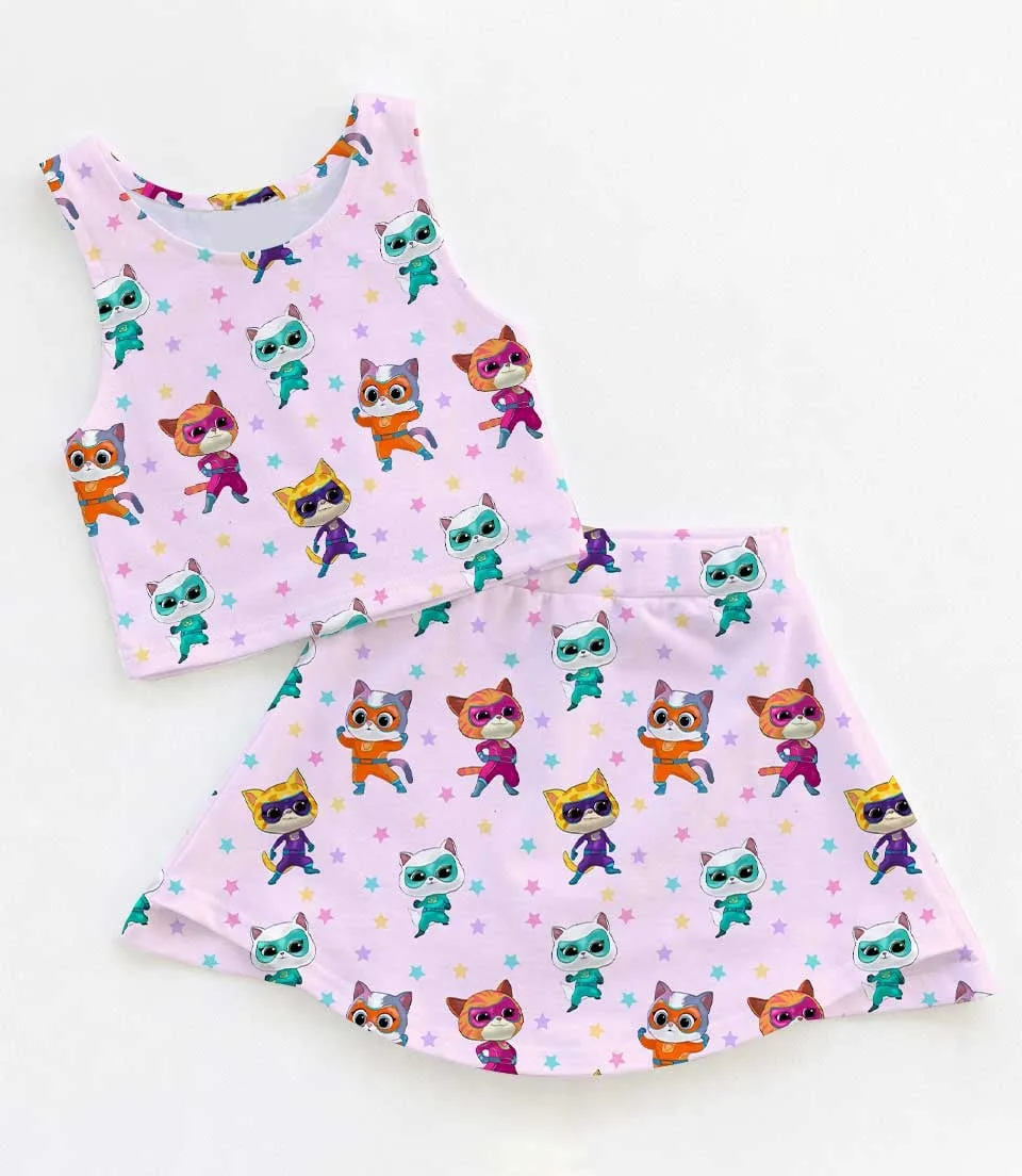 Women's Super Kitties Activewear Set, Buddy Bitsy Ginny & Sparks Athletic Dress & Skort Outfit