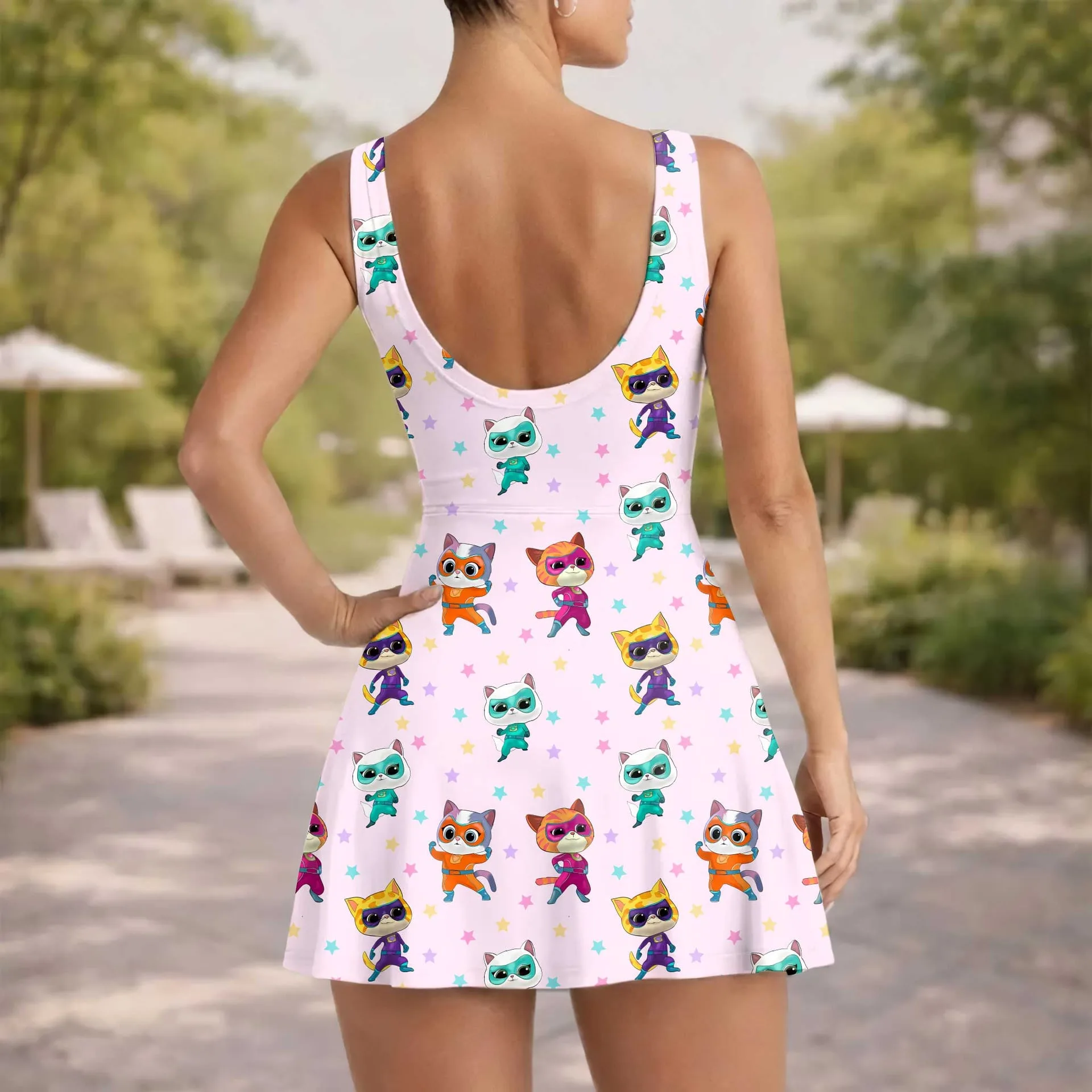 Girls SuperKitties Tennis Dress Skirt, Family Matching Disney Vacation Outfit - Image 5
