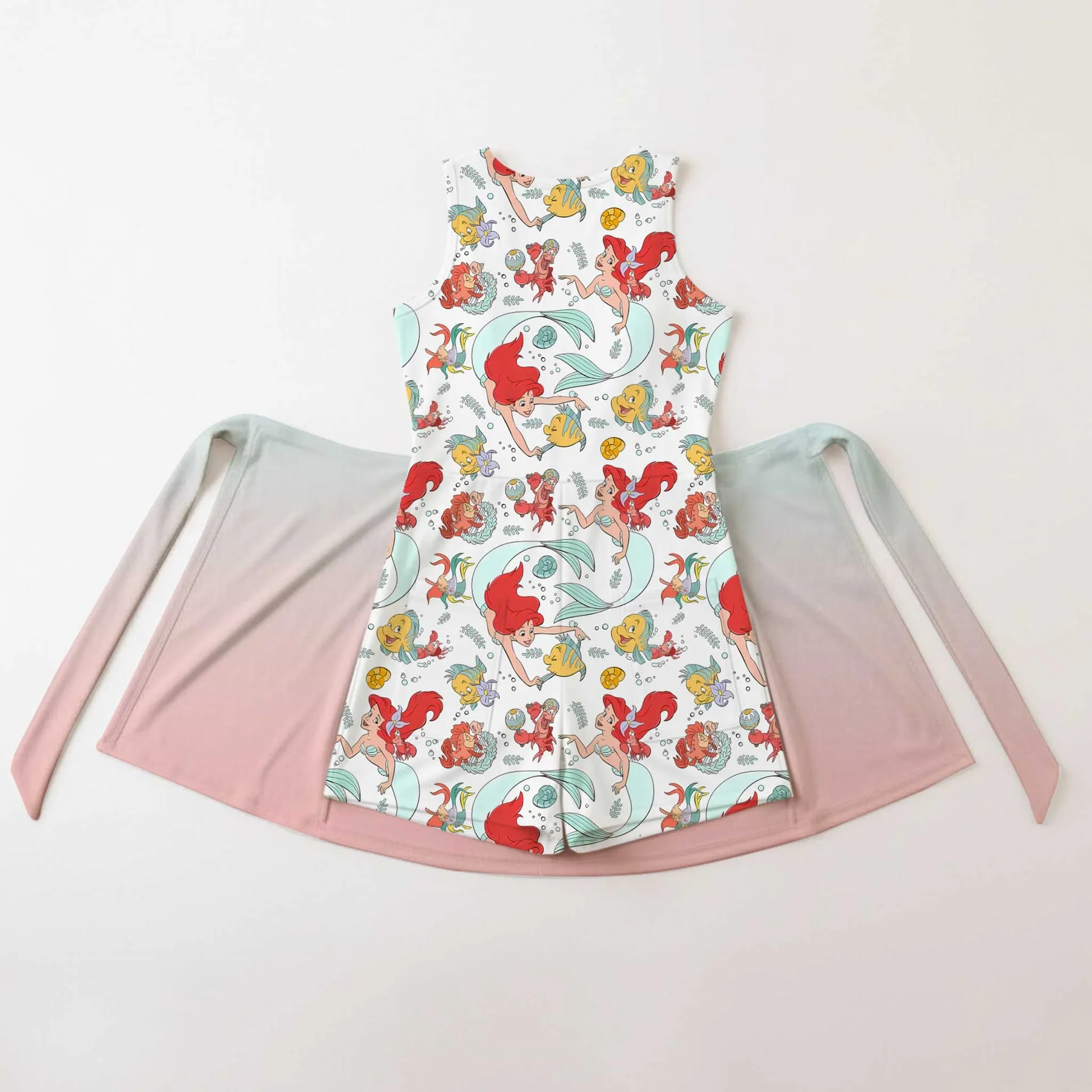 Girls Ariel Mermaid Tennis Dress Skirt, Family Matching Disney Outfit - Image 2