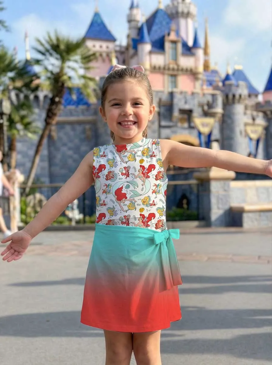 Girls Ariel Mermaid Tennis Dress Skirt, Family Matching Disney Outfit - Image 7