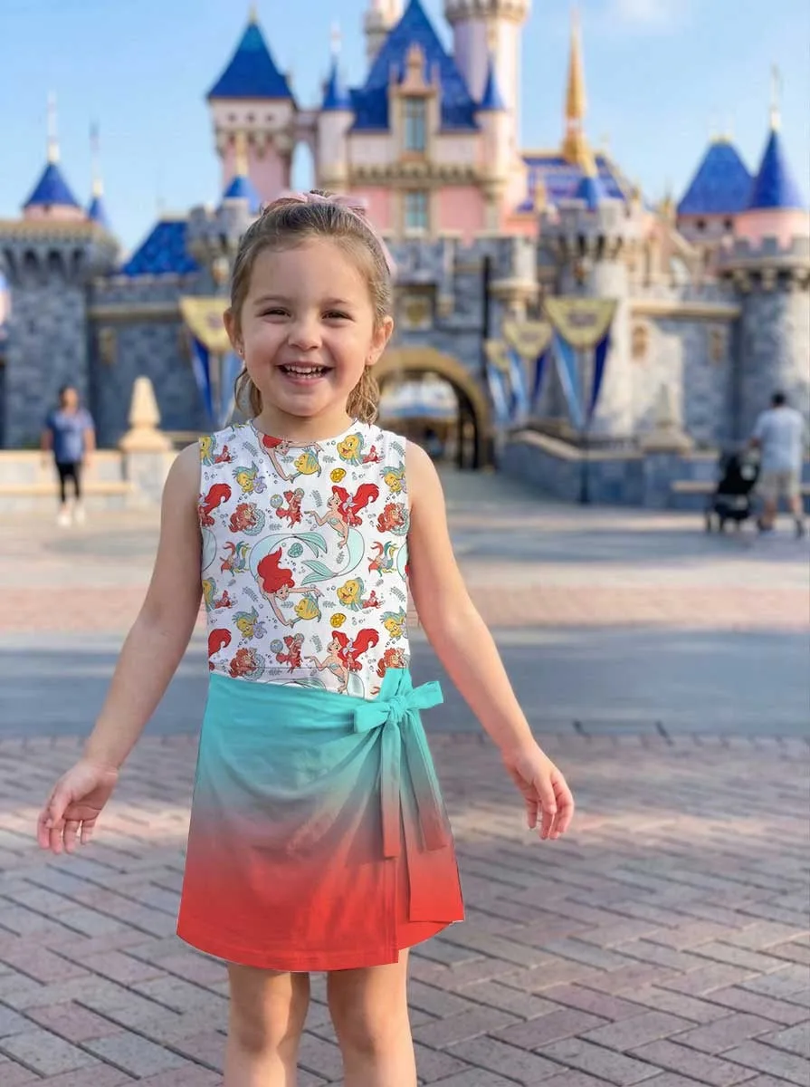 Girls Ariel Mermaid Tennis Dress Skirt, Family Matching Disney Outfit - Image 8