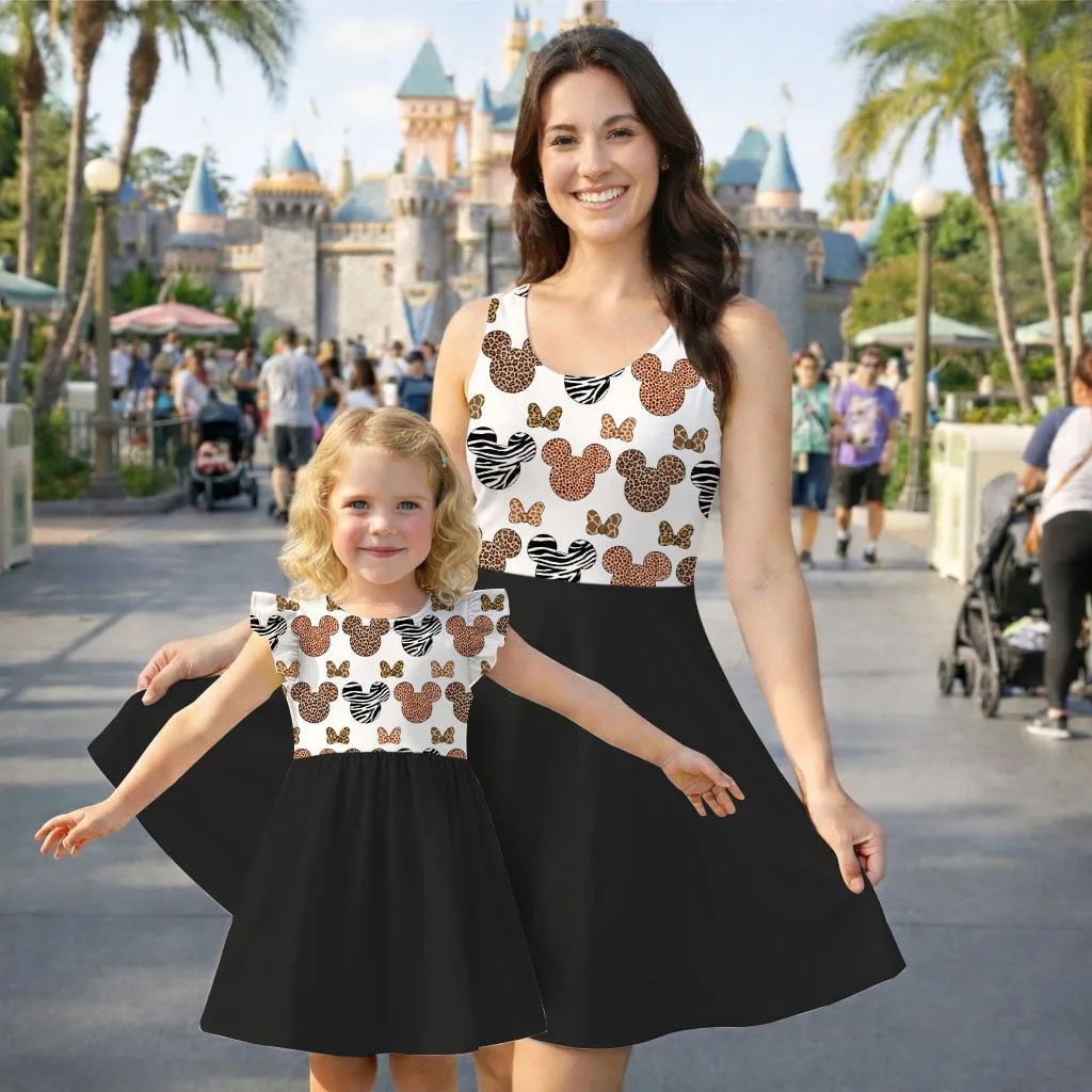 Mickey Minnie Animal Print Mommy & Me Dress, Mama Mini Safari Matching Outfit - Image 2