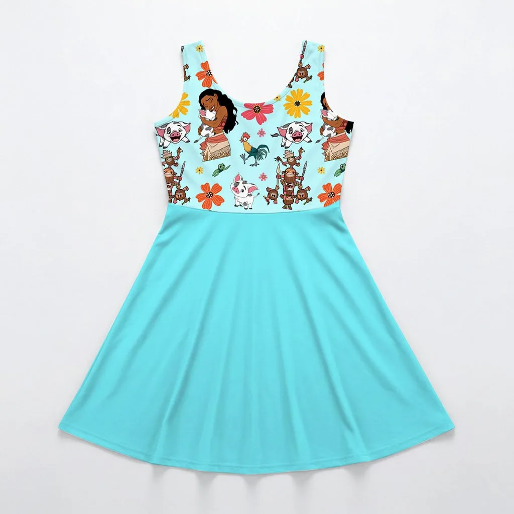Moana Tropical Mommy & Me Dress, Mama Mini Island Matching Outfit - Image 3